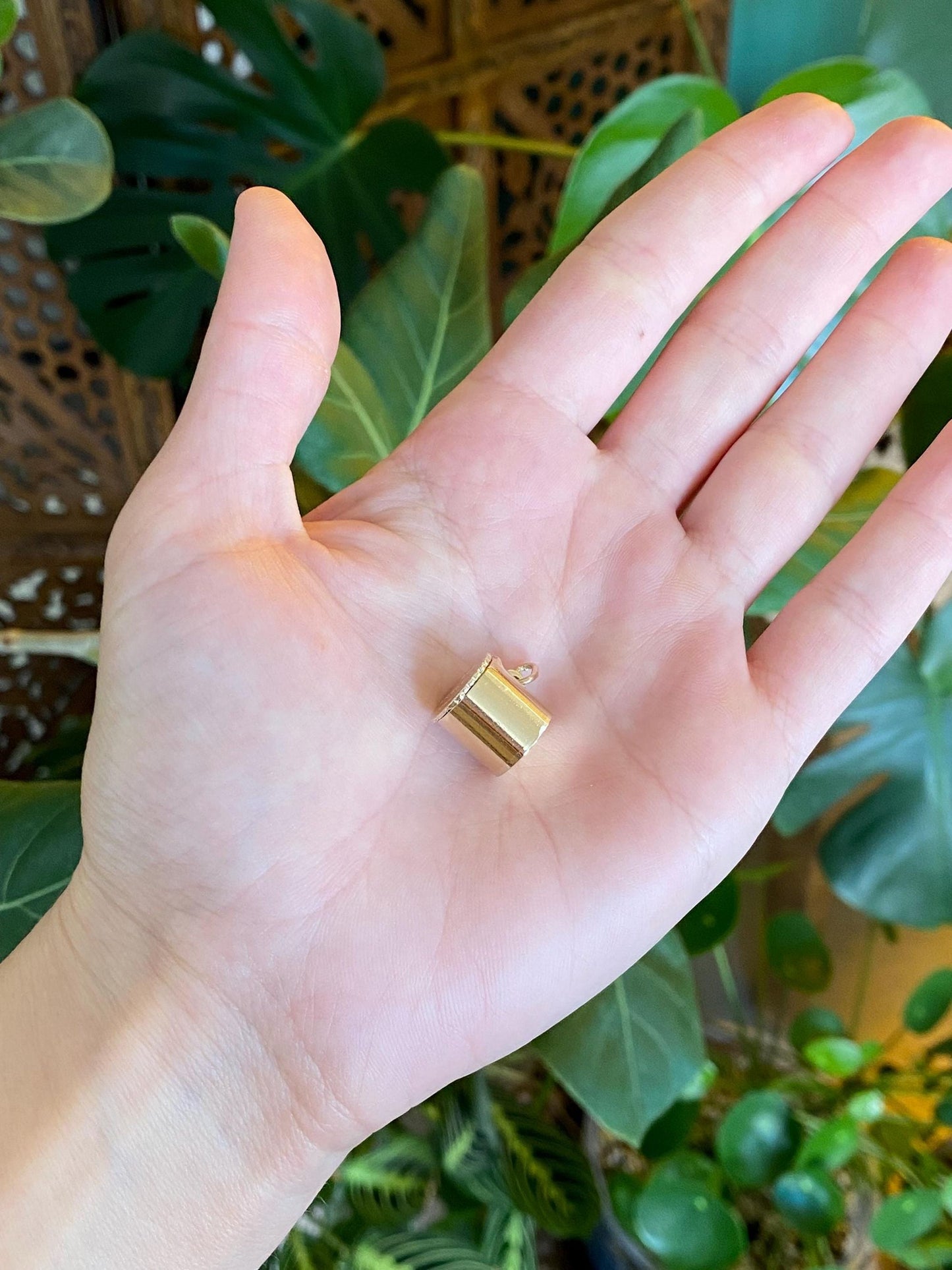 Vintage Solid 14k Yellow Gold For Emergency Only Capsule Box Charm
