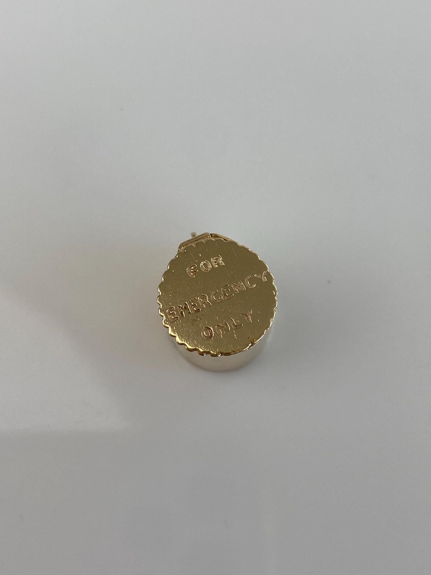 Vintage Solid 14k Yellow Gold For Emergency Only Capsule Box Charm