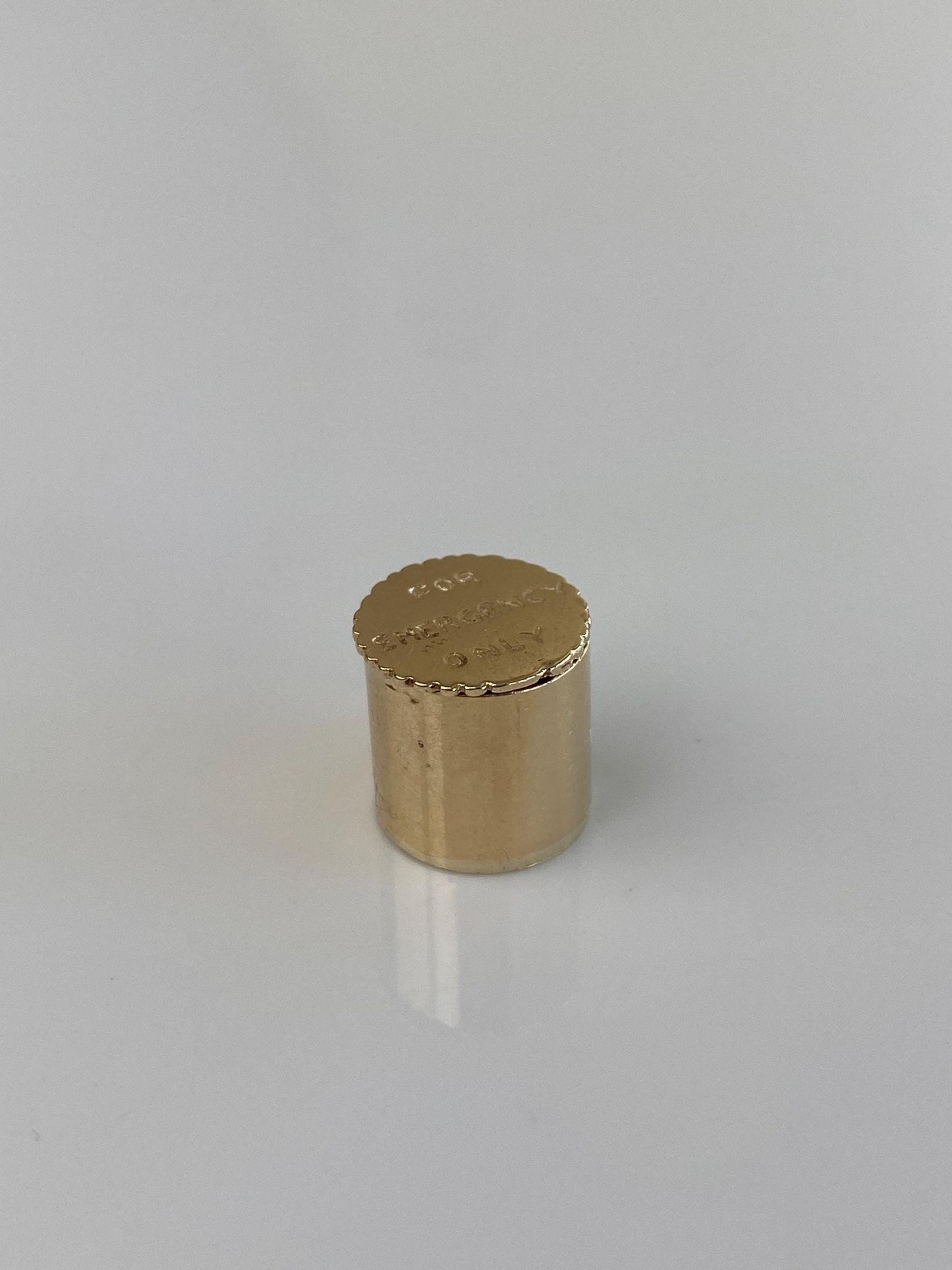 Vintage Solid 14k Yellow Gold For Emergency Only Capsule Box Charm