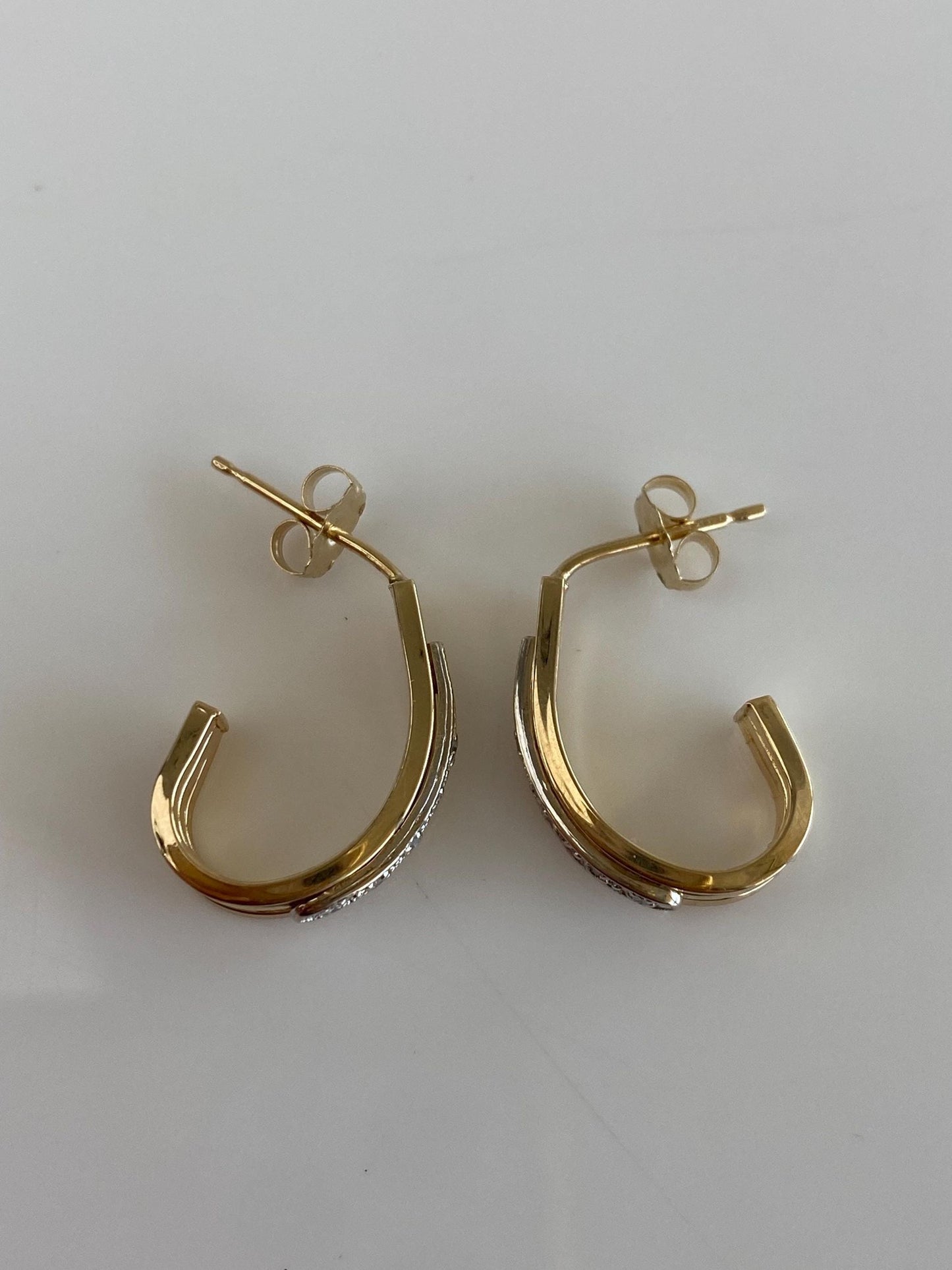Vintage 14k White & Yellow Gold Diamond Drop Earrings