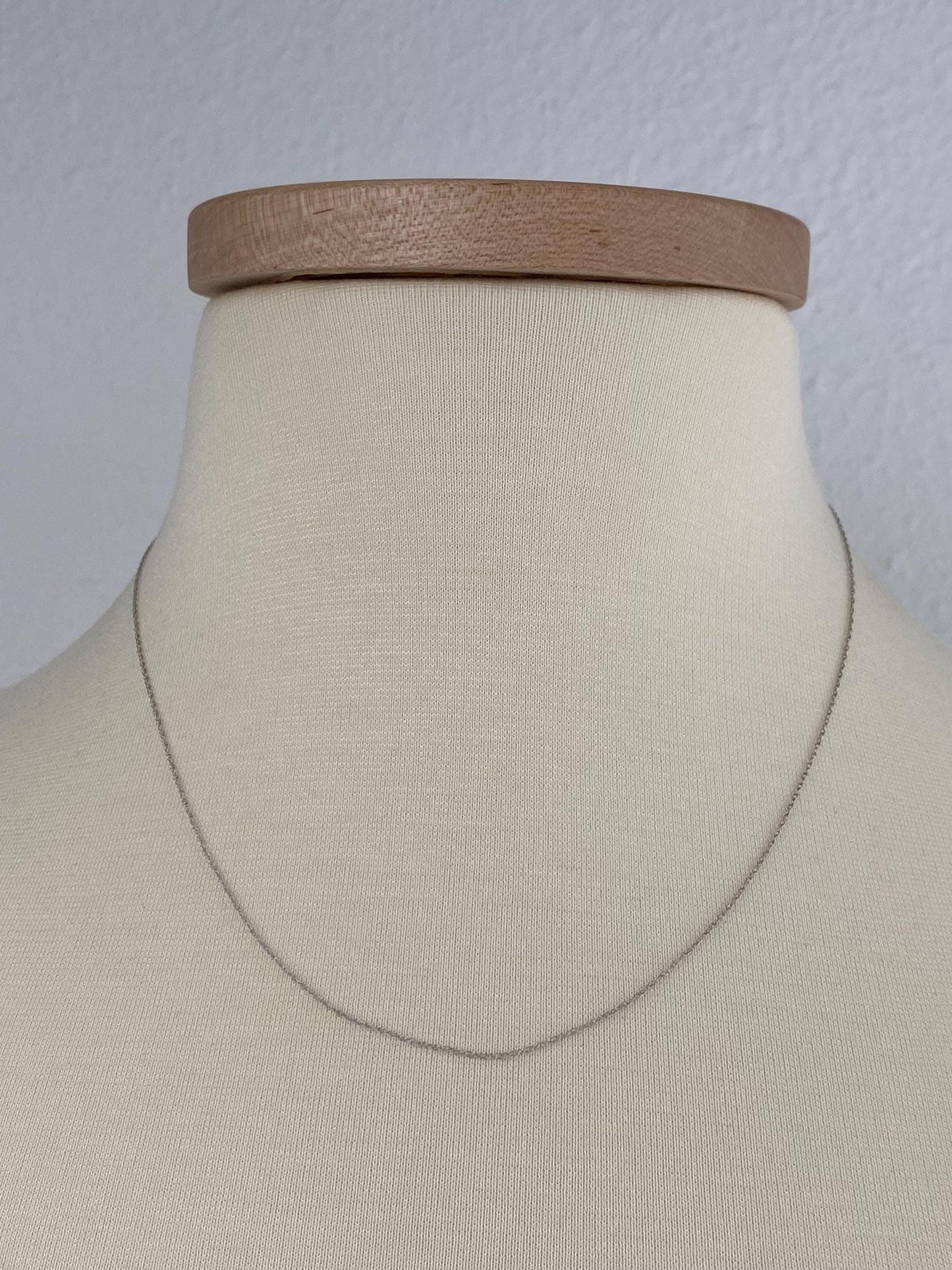 Vintage Solid 10k White Gold Dainty Chain Necklace - 18.25 inches