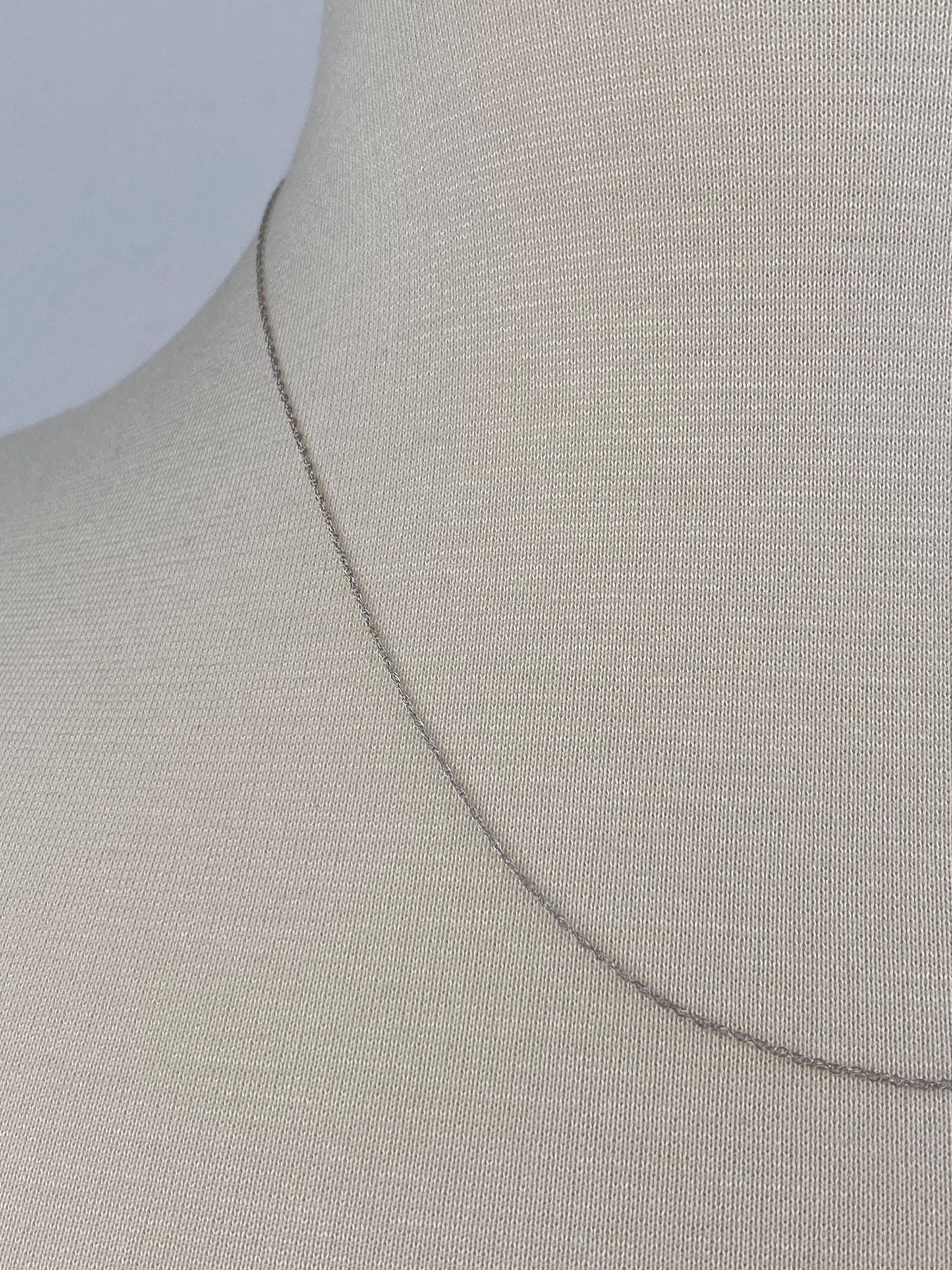 Vintage Solid 10k White Gold Dainty Chain Necklace - 18.25 inches