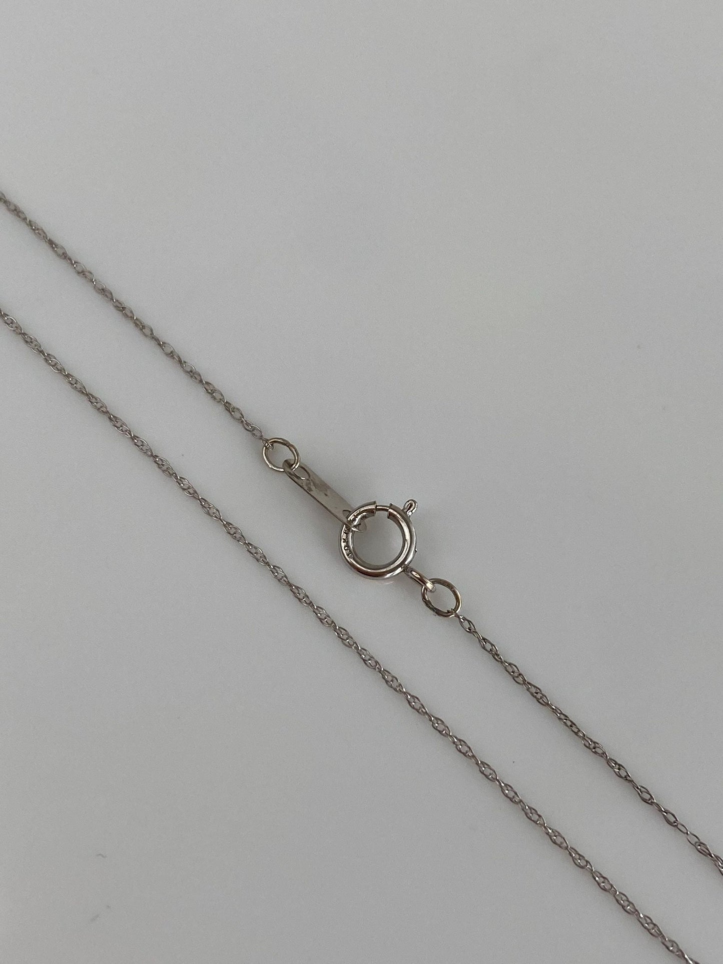 Vintage Solid 10k White Gold Dainty Chain Necklace - 18.25 inches