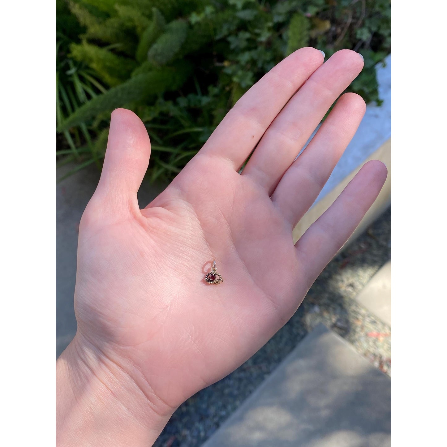 Vintage Solid 14k Yellow Gold Red Cubic Zirconia Rope Knot Stick Pin Conversion Charm