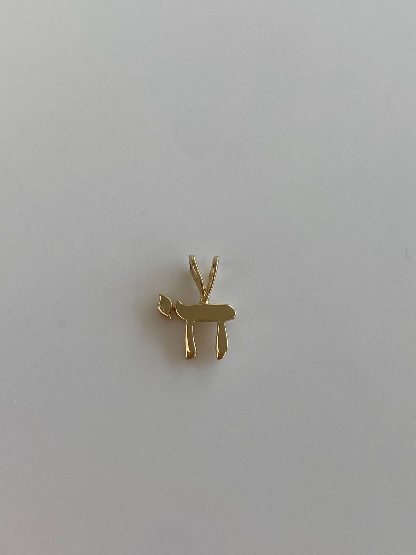 Vintage Solid 12k Yellow Gold Chai Symbol Charm