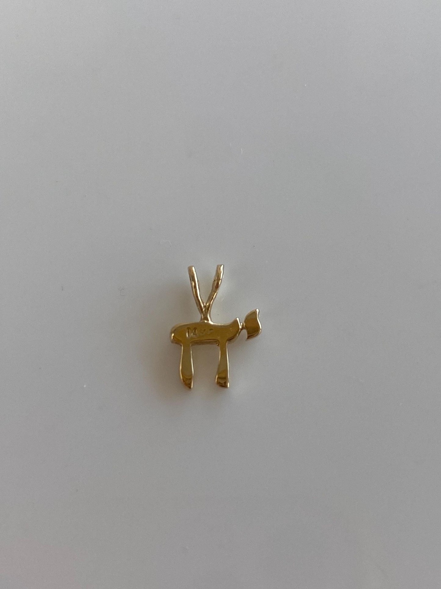 Vintage Solid 12k Yellow Gold Chai Symbol Charm