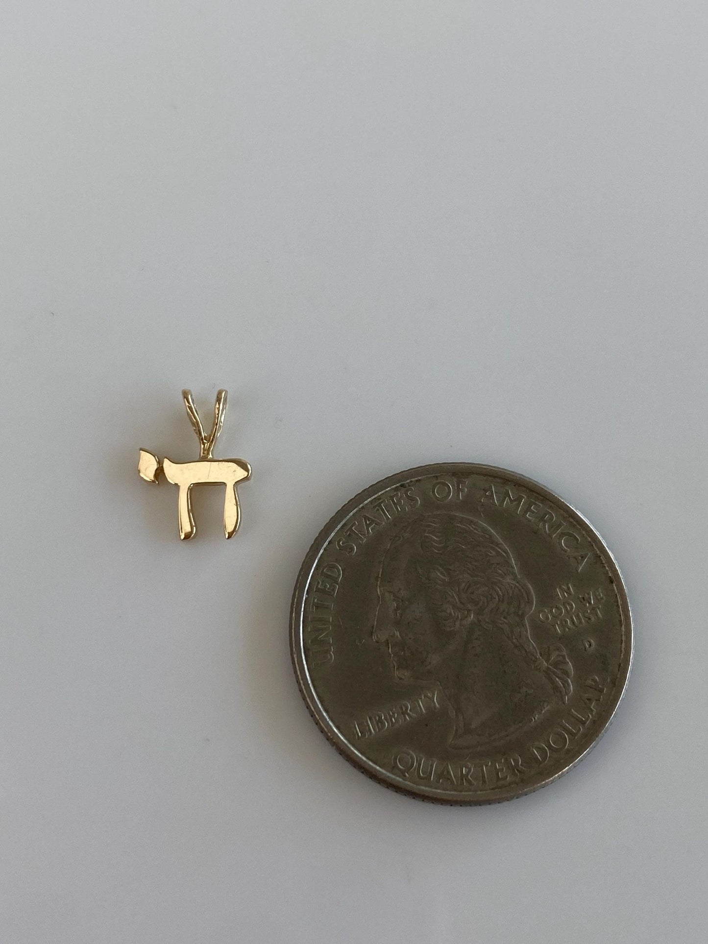 Vintage Solid 12k Yellow Gold Chai Symbol Charm