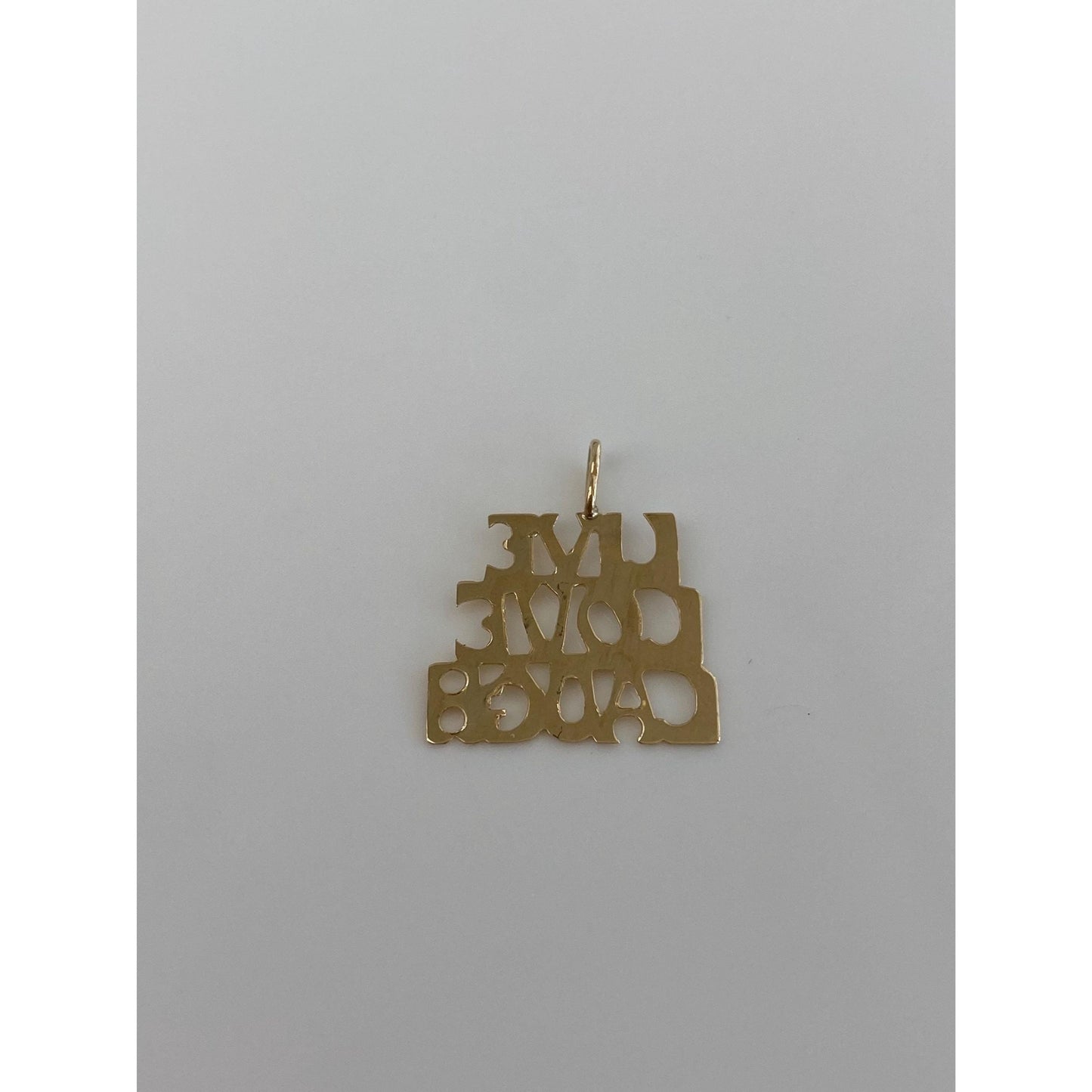 Vintage Solid 14k Yellow Gold Live Laugh Love Charm