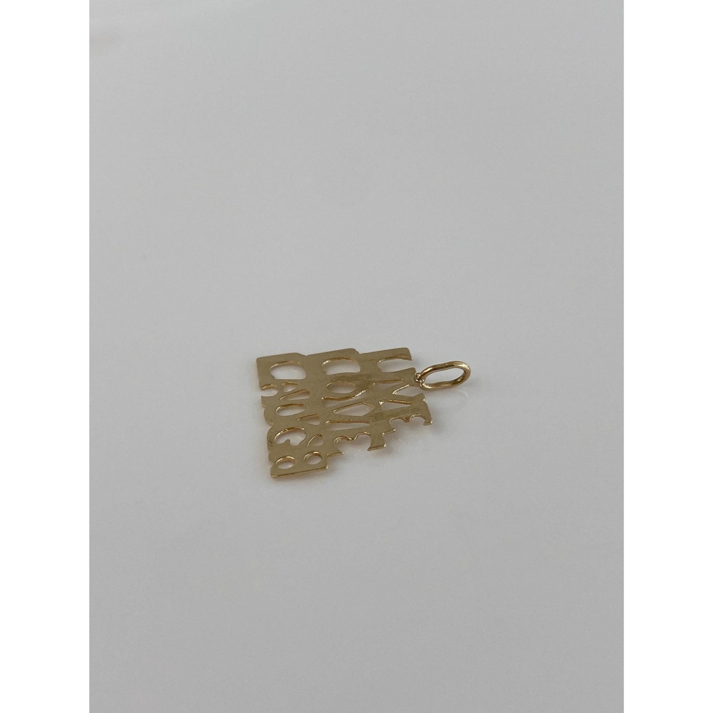Vintage Solid 14k Yellow Gold Live Laugh Love Charm