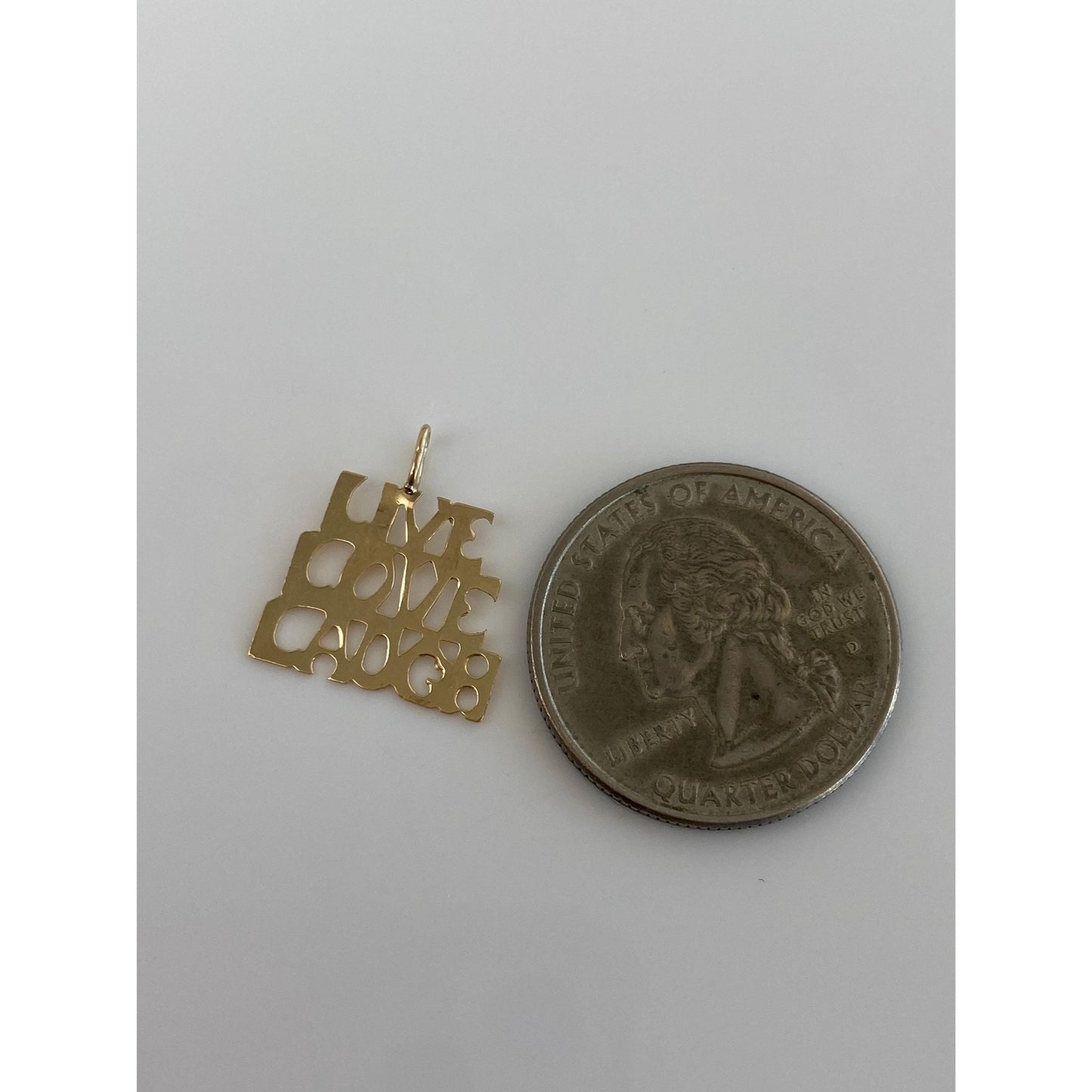 Vintage Solid 14k Yellow Gold Live Laugh Love Charm