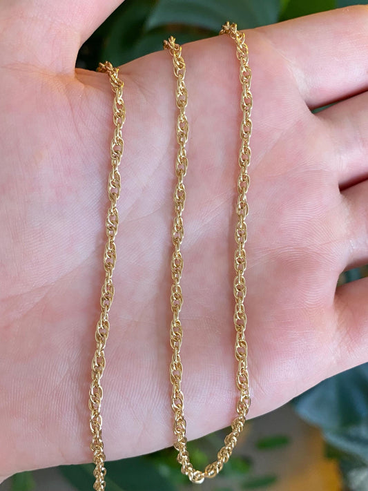 Vintage Solid 14k Yellow Gold Chain Necklace - 20 inches