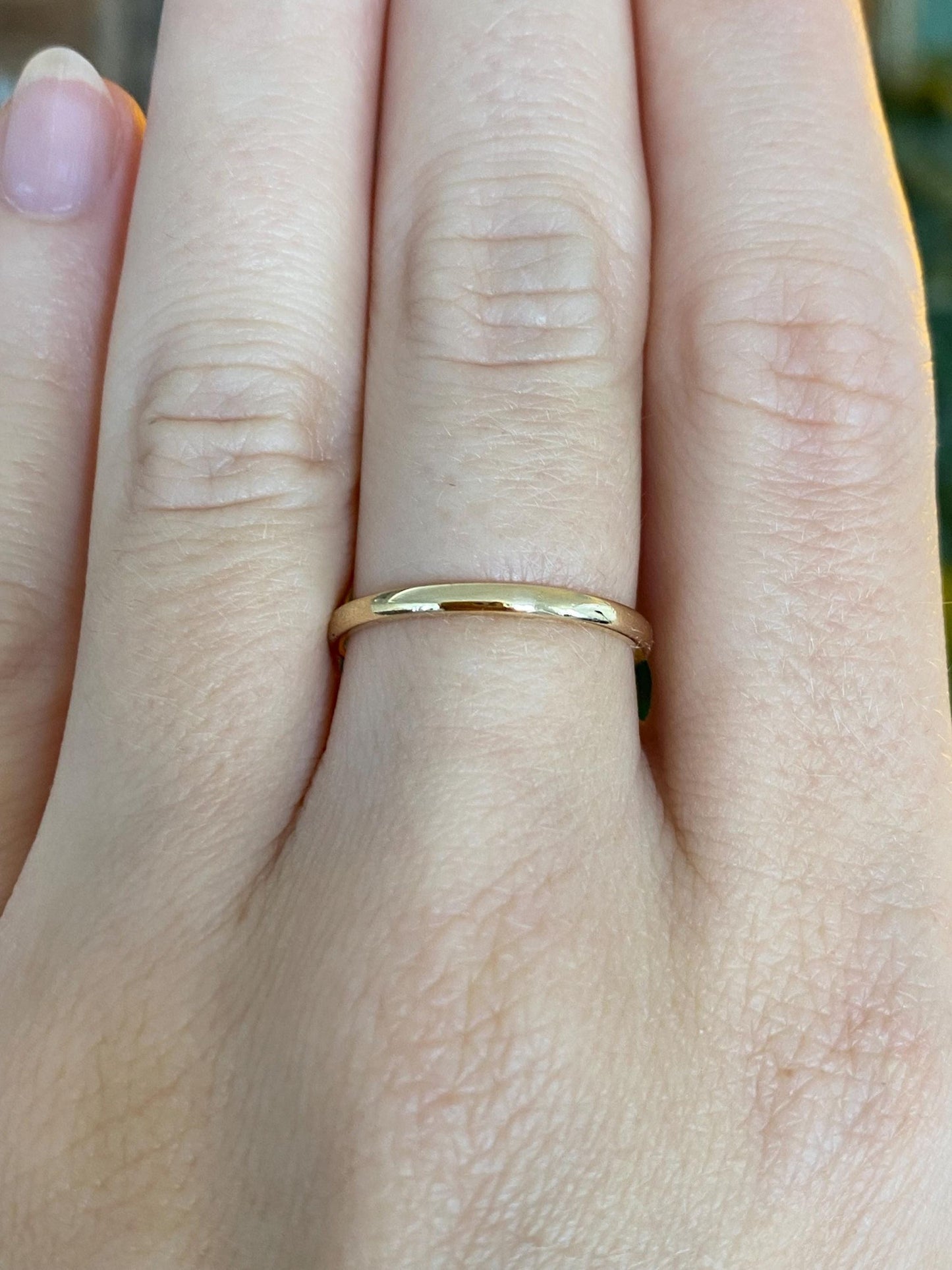 Vintage Solid 14k Yellow Gold Slim Ring Band - Size 6.75
