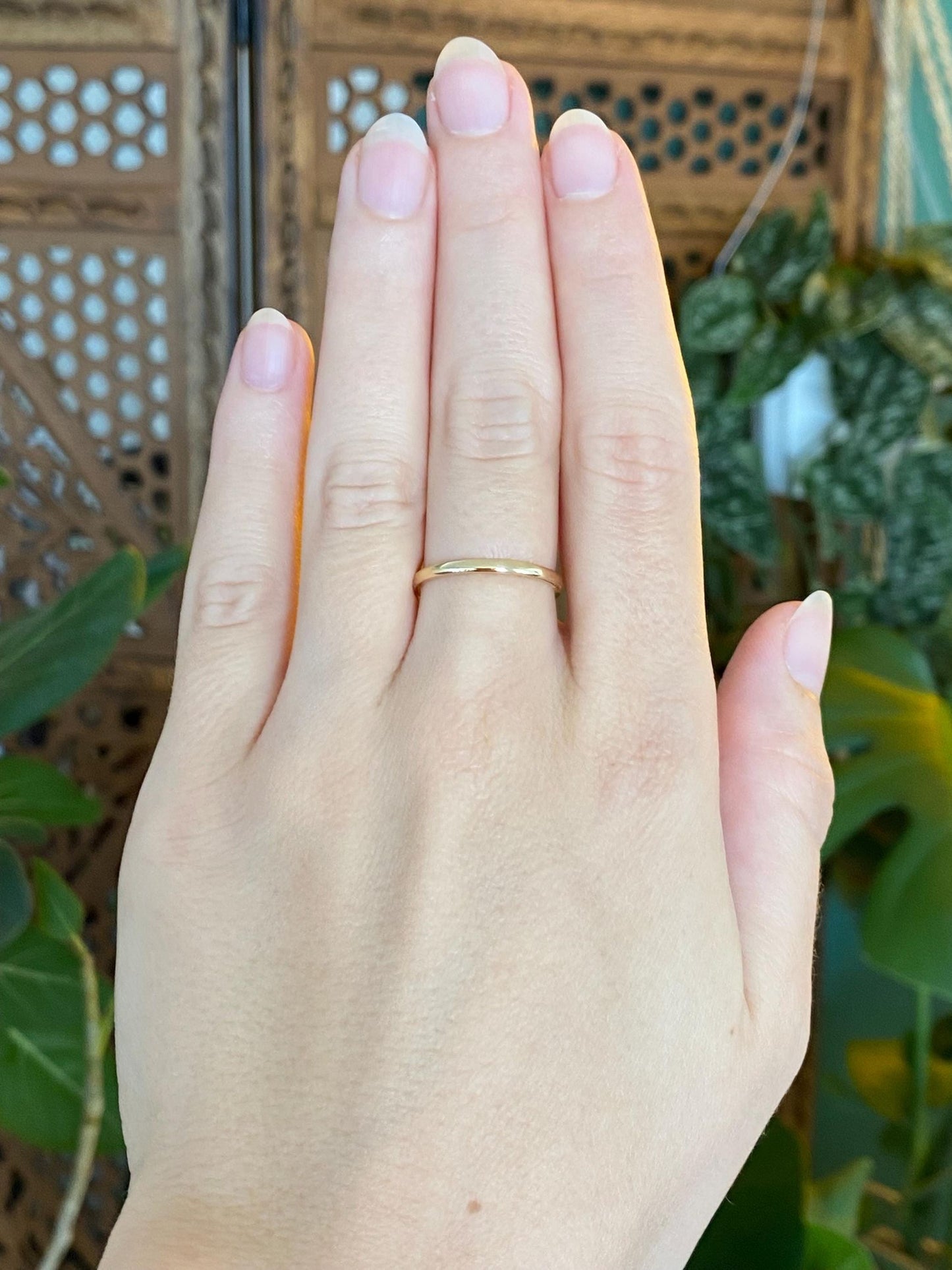 Vintage Solid 14k Yellow Gold Slim Ring Band - Size 6.75