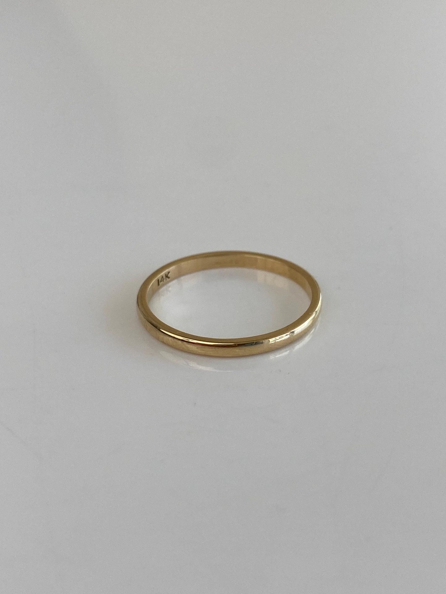 Vintage Solid 14k Yellow Gold Slim Ring Band - Size 6.75
