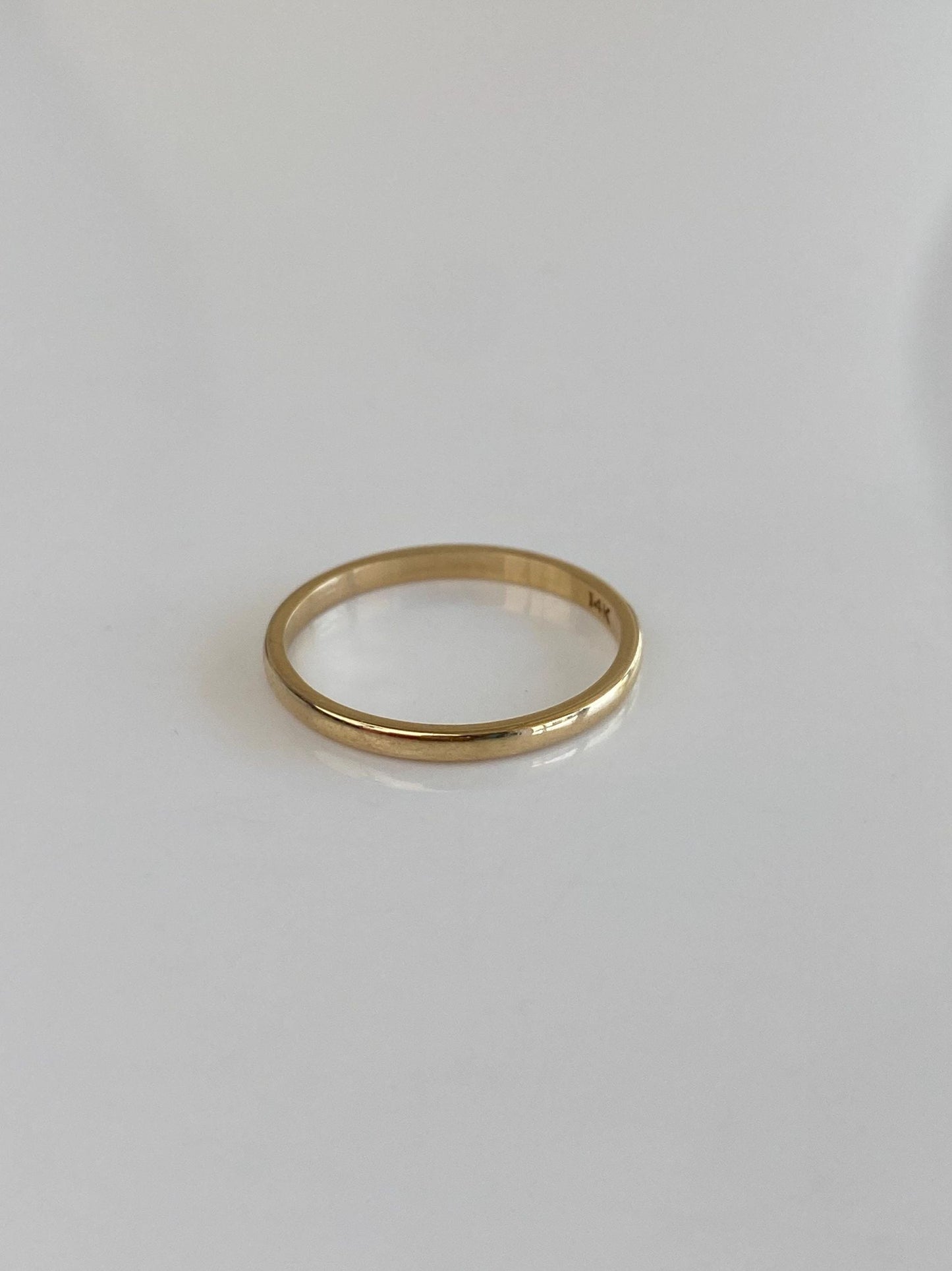 Vintage Solid 14k Yellow Gold Slim Ring Band - Size 6.75