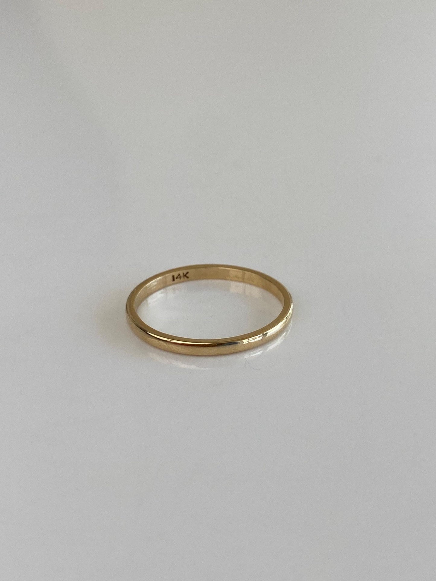 Vintage Solid 14k Yellow Gold Slim Ring Band - Size 6.75