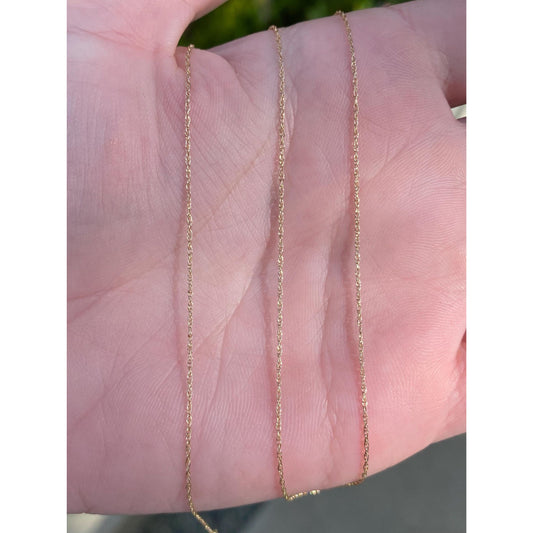Vintage Solid 14k Yellow Gold Dainty Chain Necklace - 19.5 inches