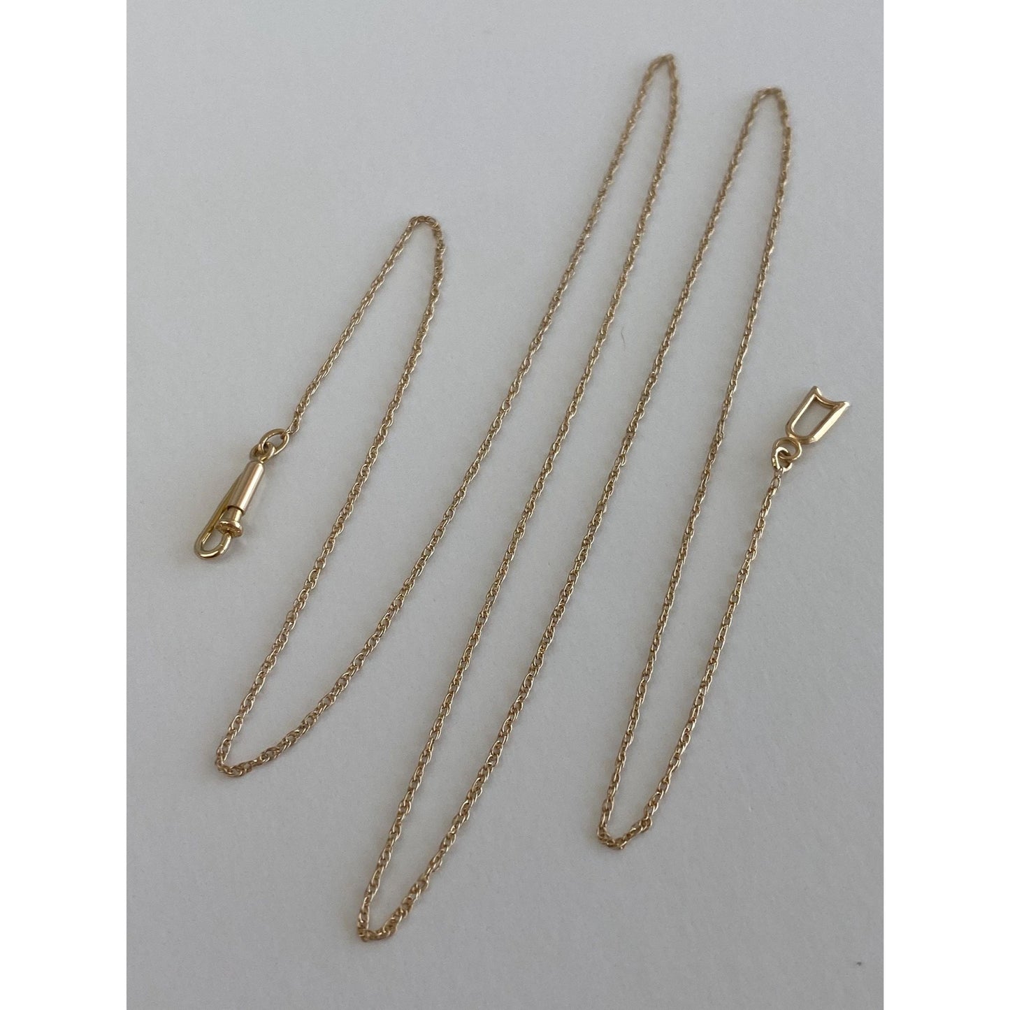 Vintage Solid 14k Yellow Gold Dainty Chain Necklace - 19.5 inches