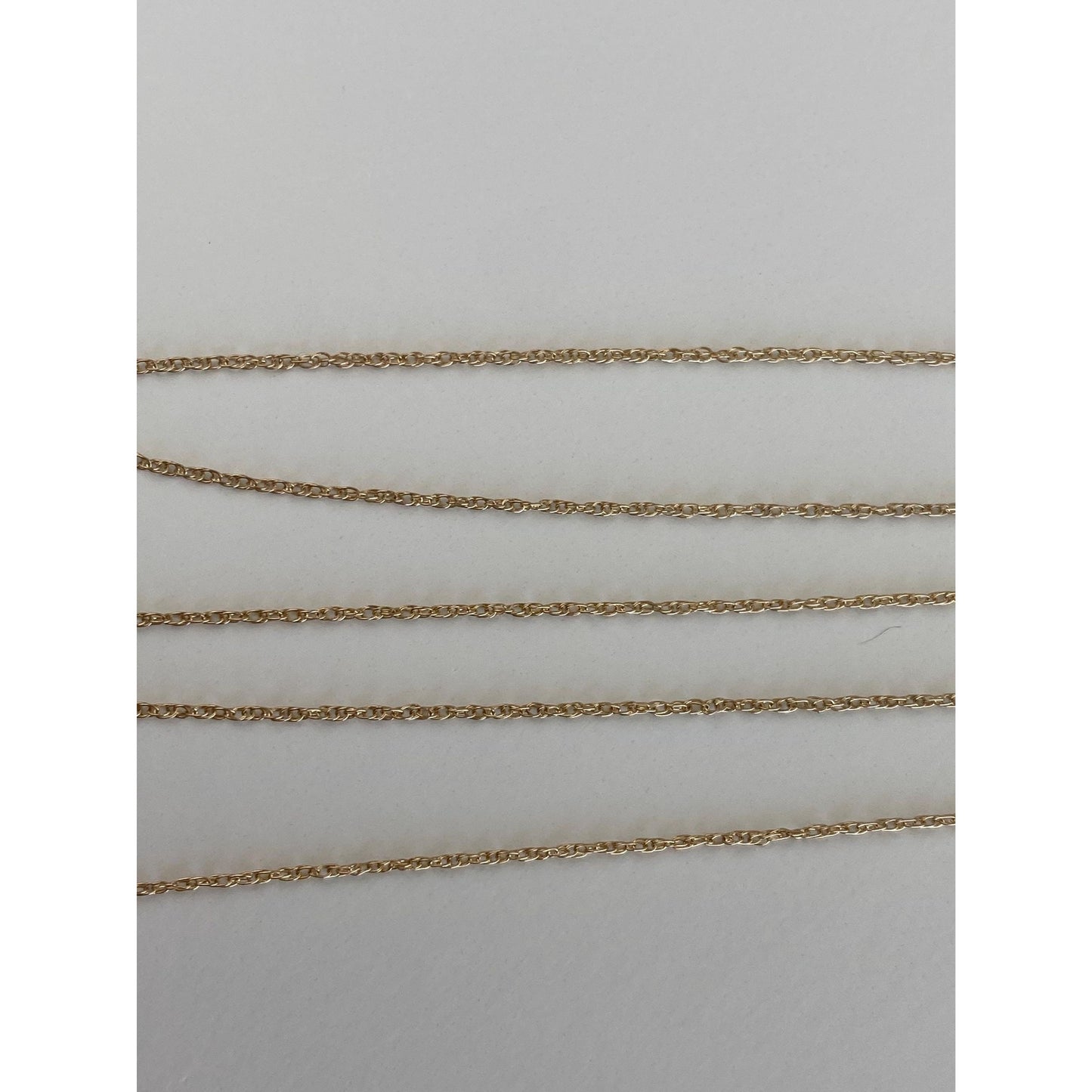 Vintage Solid 14k Yellow Gold Dainty Chain Necklace - 19.5 inches