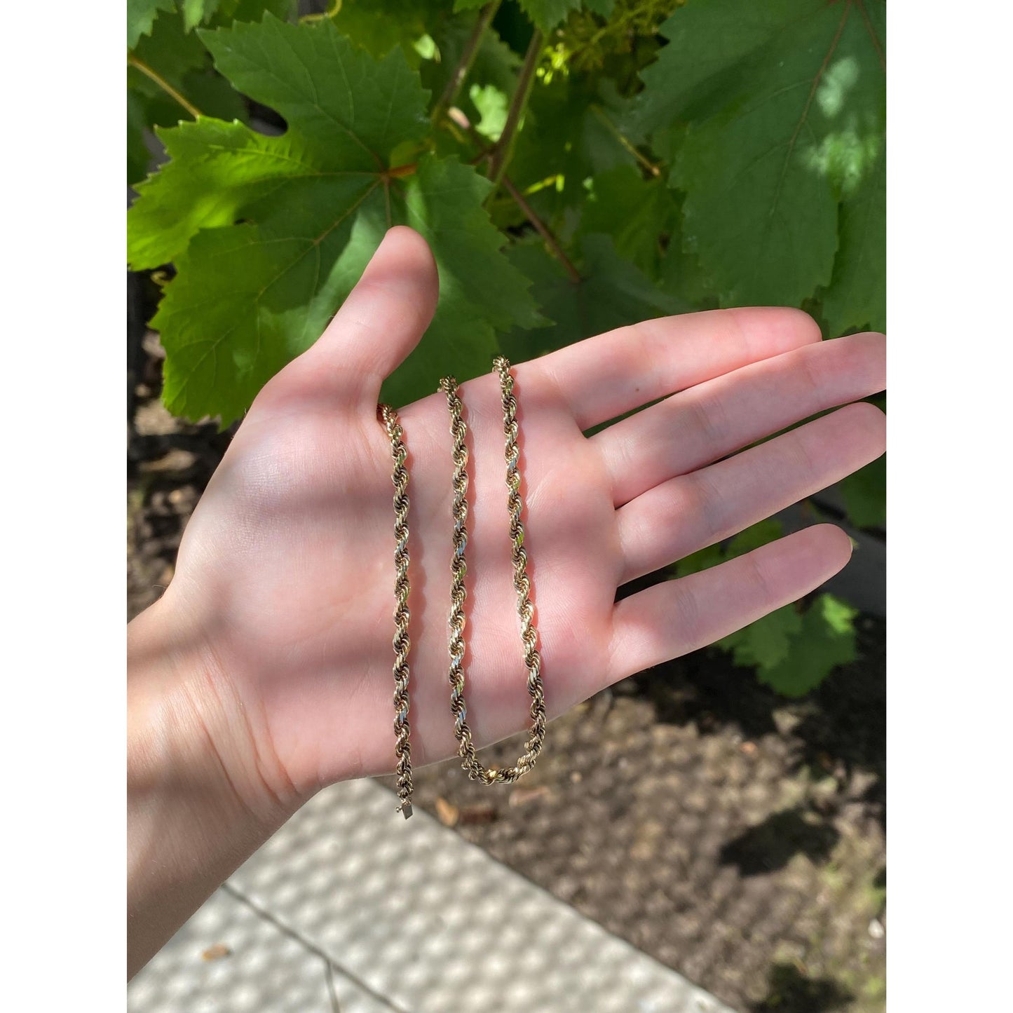 Vintage Solid 14k Yellow Gold Chunky Rope Chain Necklace - 20.5 inches