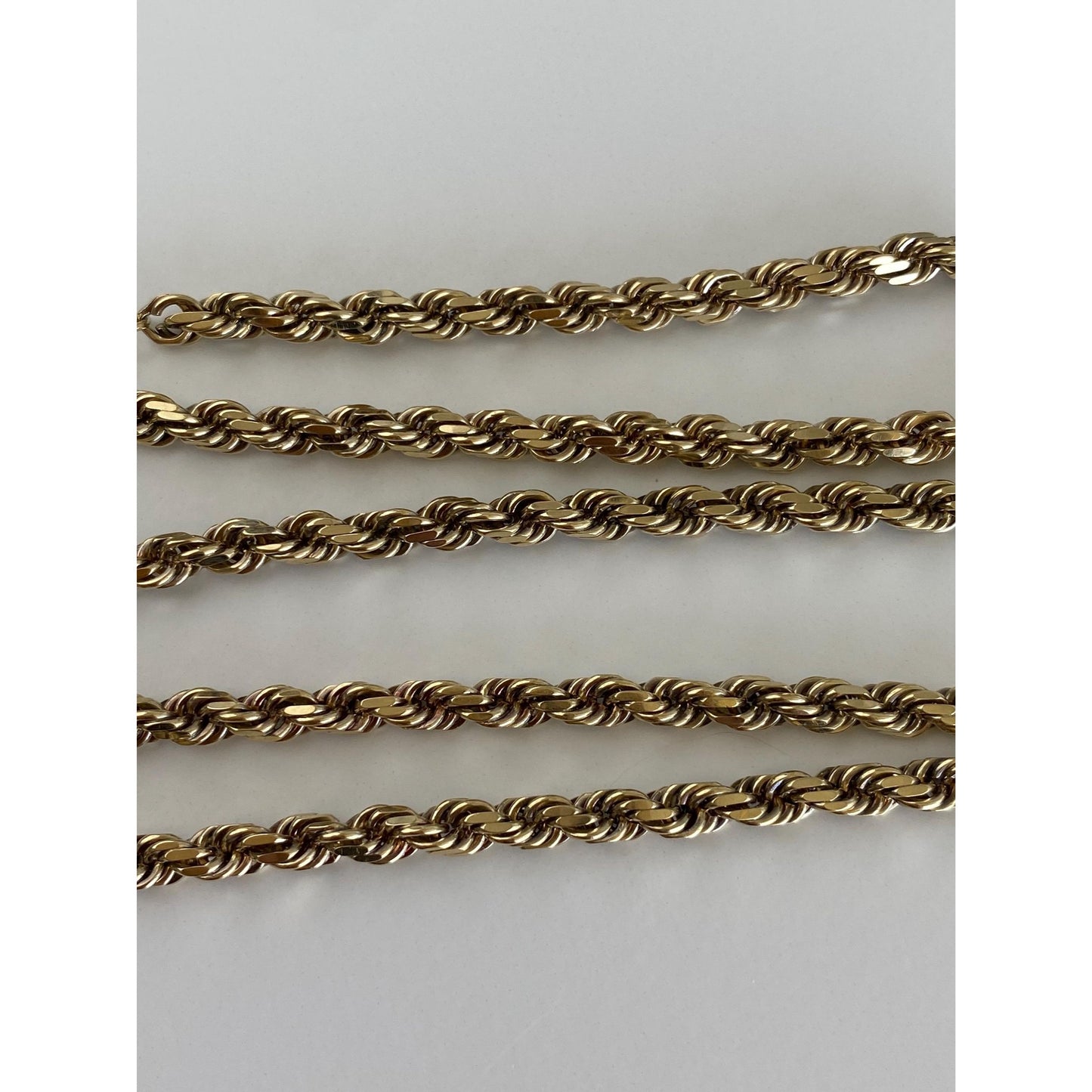 Vintage Solid 14k Yellow Gold Chunky Rope Chain Necklace - 20.5 inches