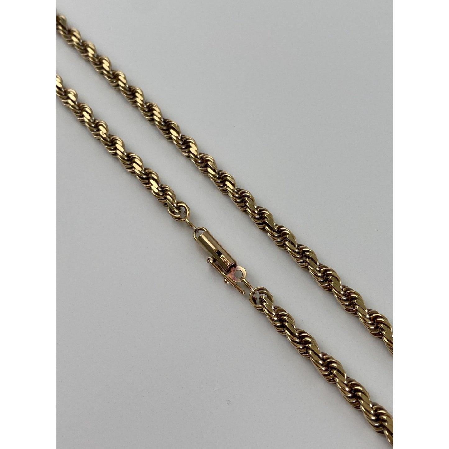 Vintage Solid 14k Yellow Gold Chunky Rope Chain Necklace - 20.5 inches