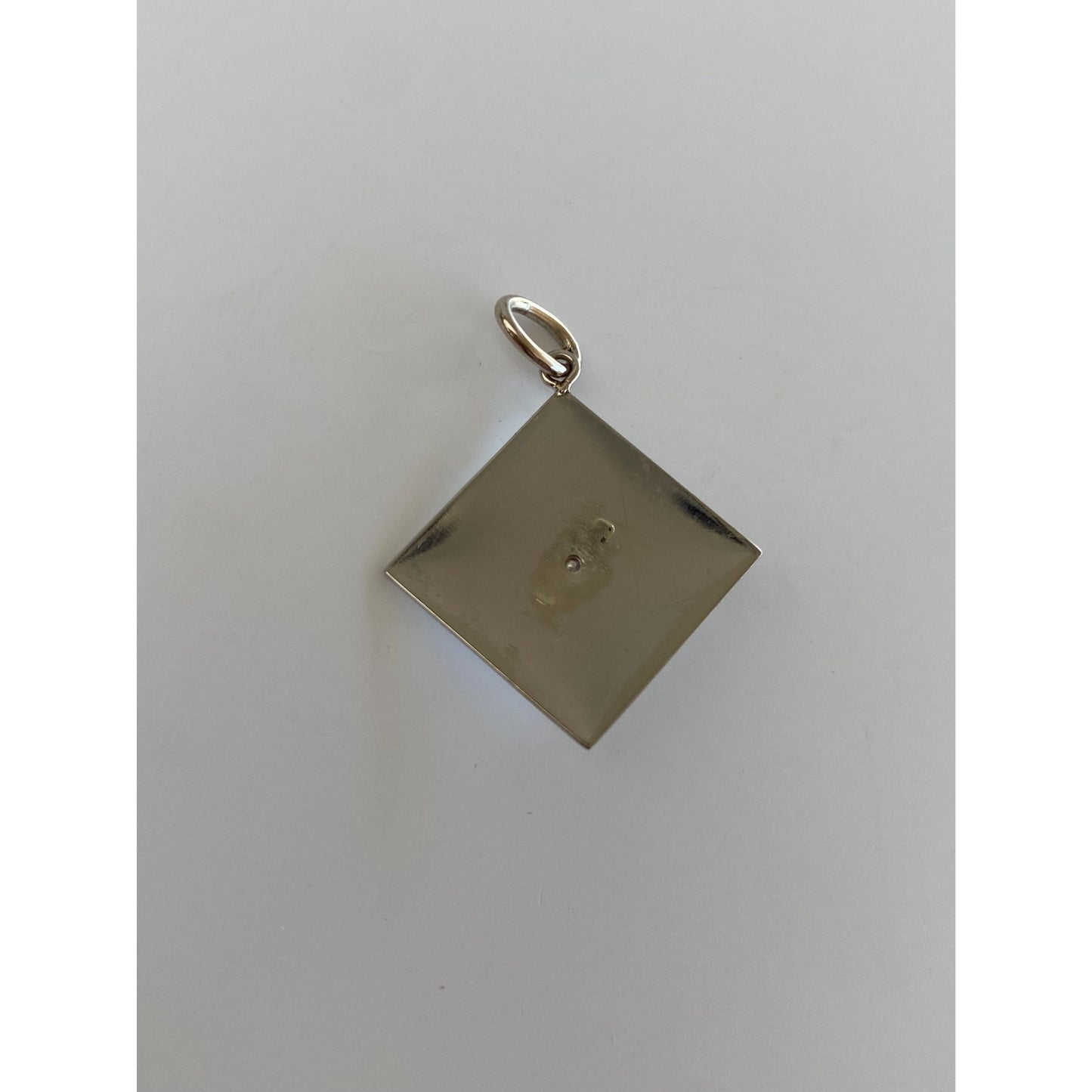 Vintage Solid 14k White Gold Blue Star Sapphire Cufflink Conversion Charm