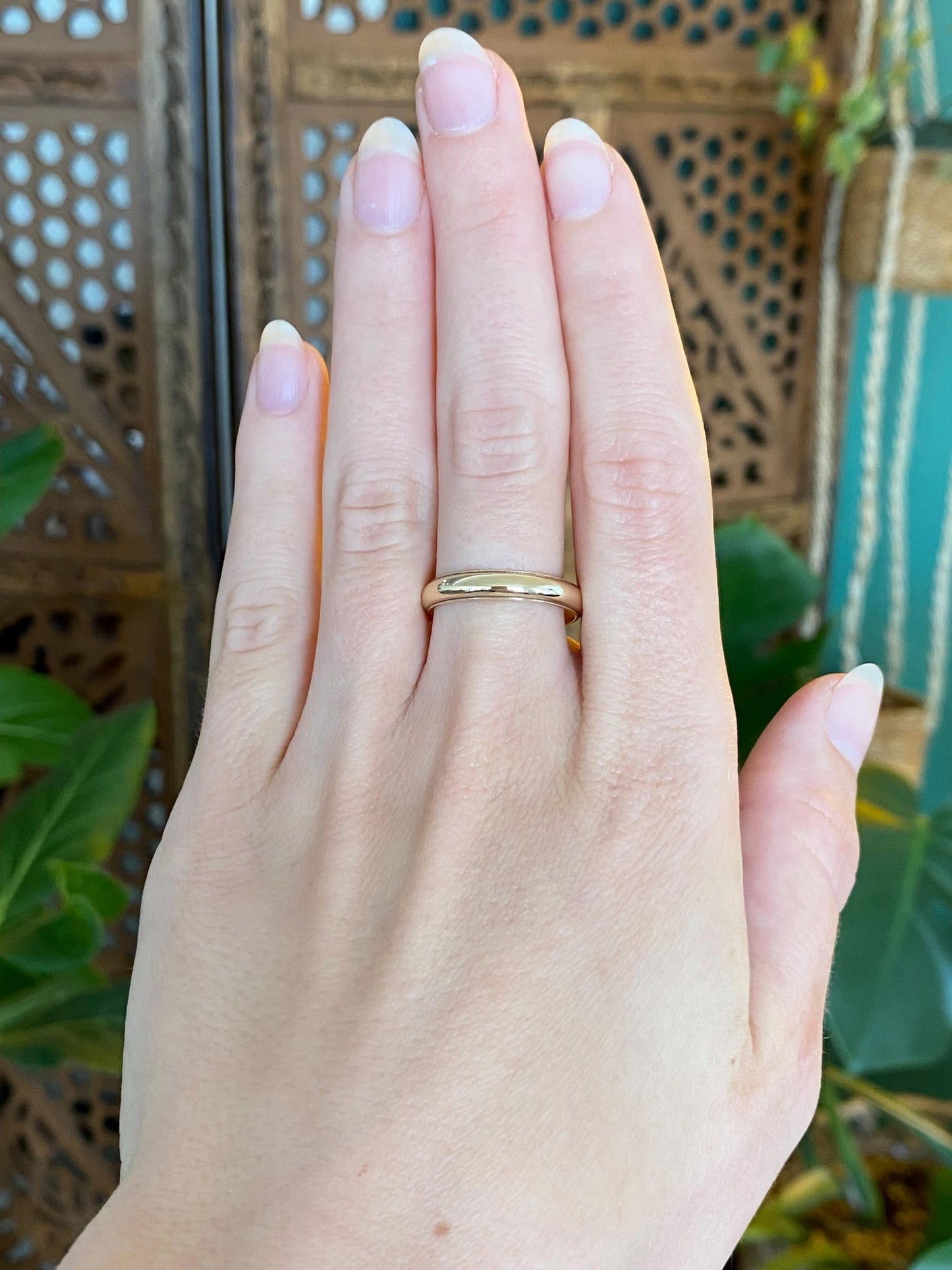Vintage Solid 14k Yellow Gold Milgrain Ring Band - Size 8.25