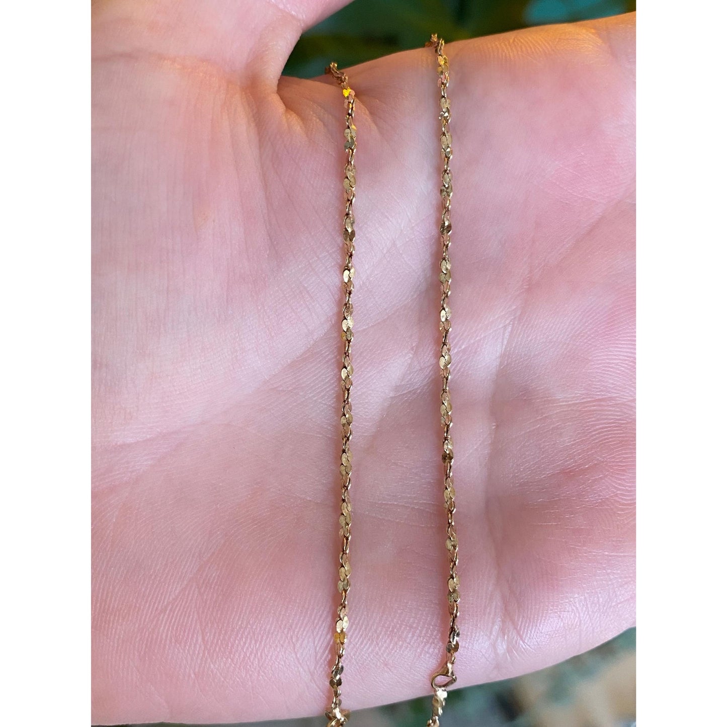 Vintage Solid 10k Yellow Gold Twist Chain Bracelet Anklet - 10 inches