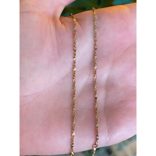 Vintage Solid 10k Yellow Gold Twist Chain Bracelet Anklet - 10 inches