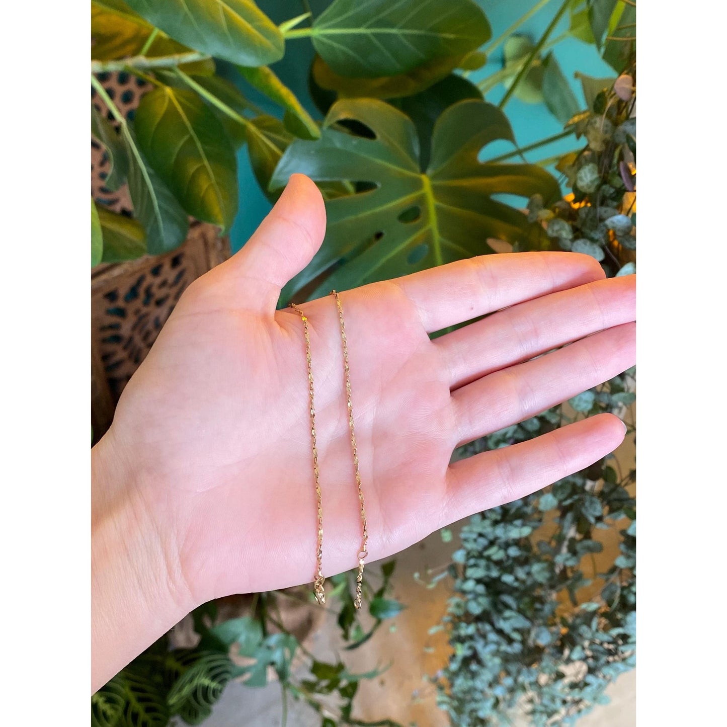 Vintage Solid 10k Yellow Gold Twist Chain Bracelet Anklet - 10 inches