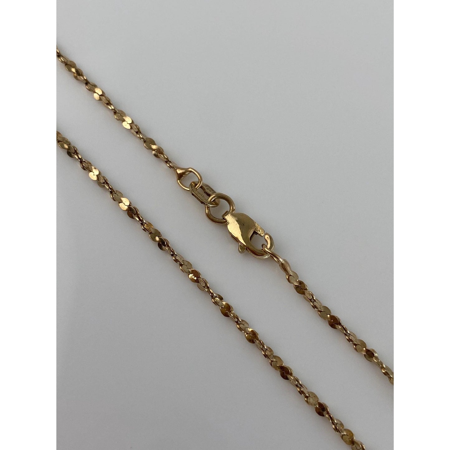 Vintage Solid 10k Yellow Gold Twist Chain Bracelet Anklet - 10 inches