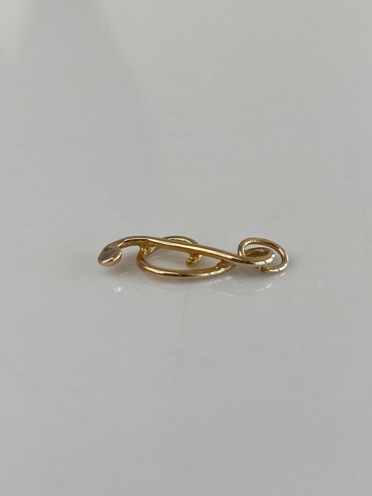 Vintage Solid 14k Yellow Gold Music Symbol Charm