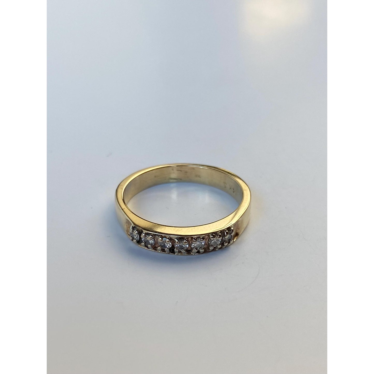 Vintage Solid 10k Yellow Gold Diamond Ring Band - Size 6