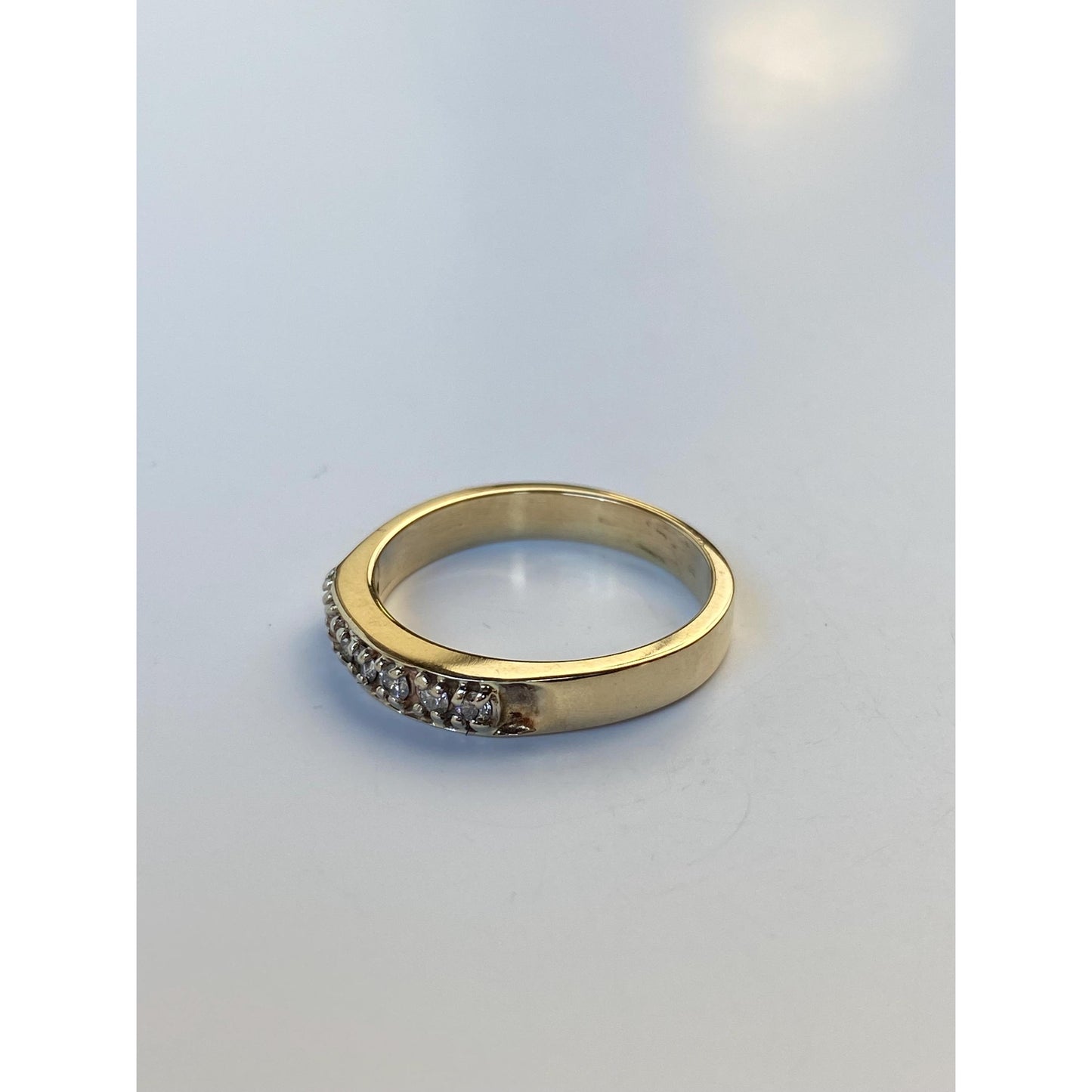 Vintage Solid 10k Yellow Gold Diamond Ring Band - Size 6