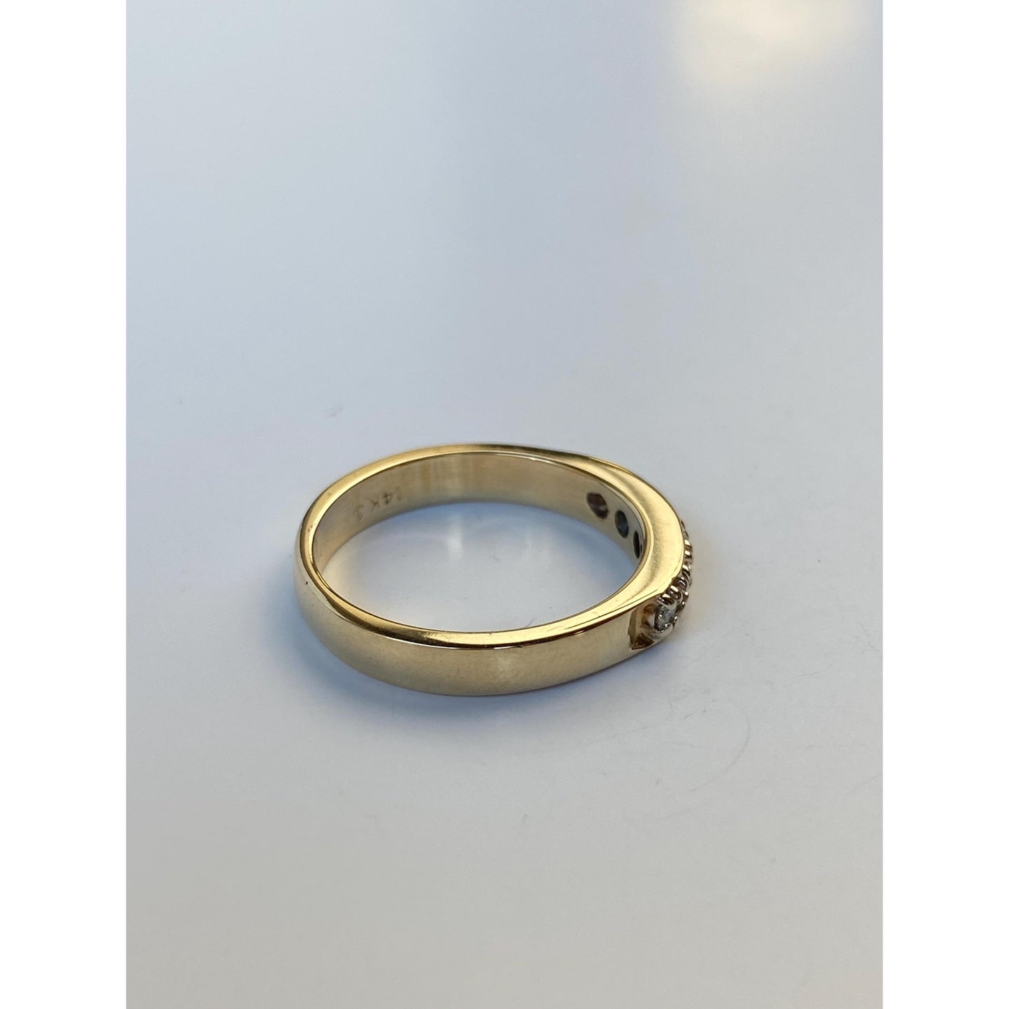 Vintage Solid 10k Yellow Gold Diamond Ring Band - Size 6