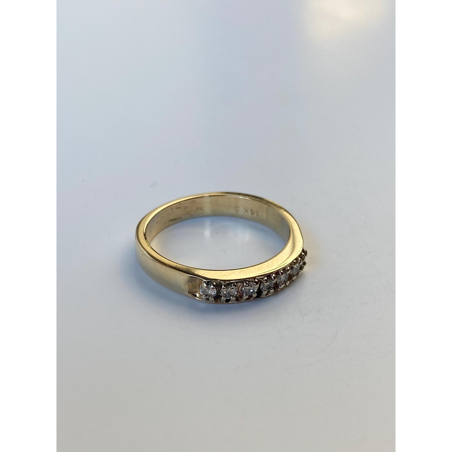 Vintage Solid 10k Yellow Gold Diamond Ring Band - Size 6