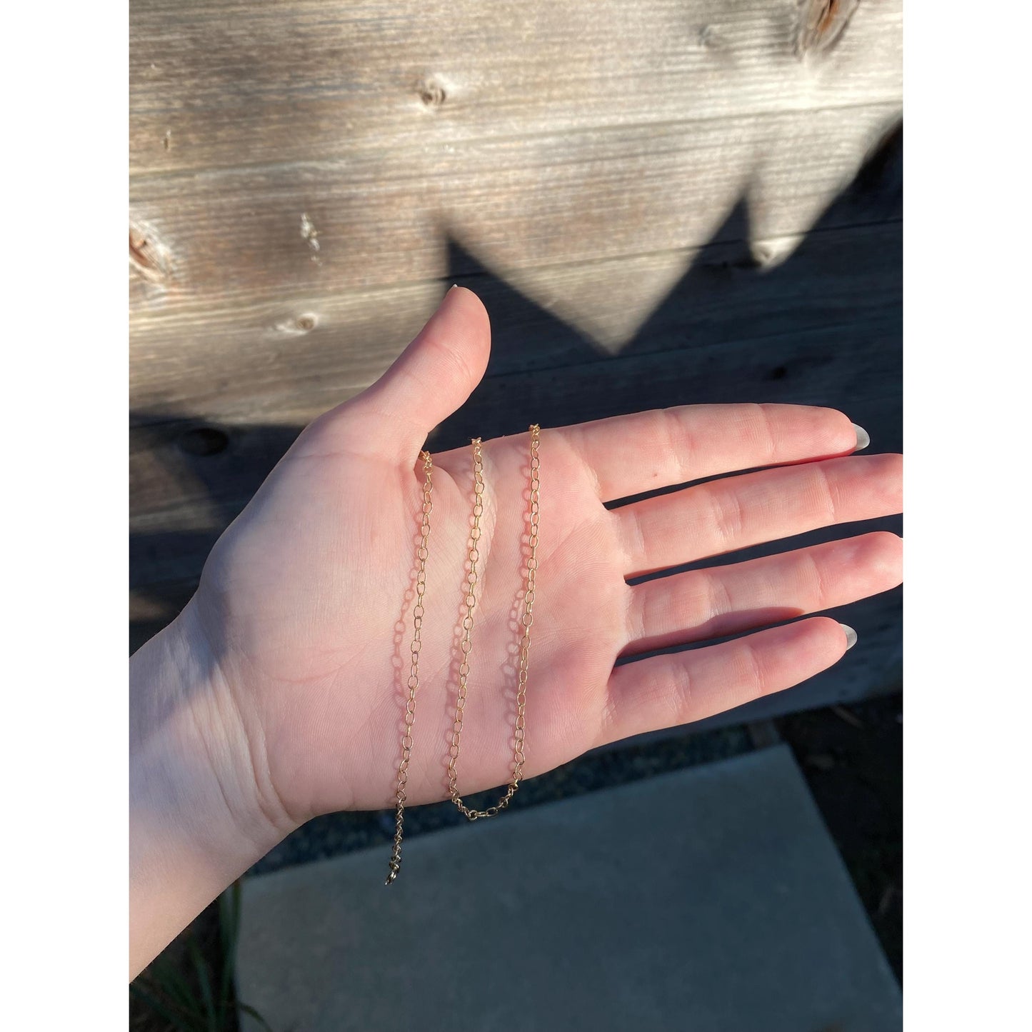 Vintage Solid 14k Yellow Gold Textured Cable Link Chain Necklace - 20.5 inches