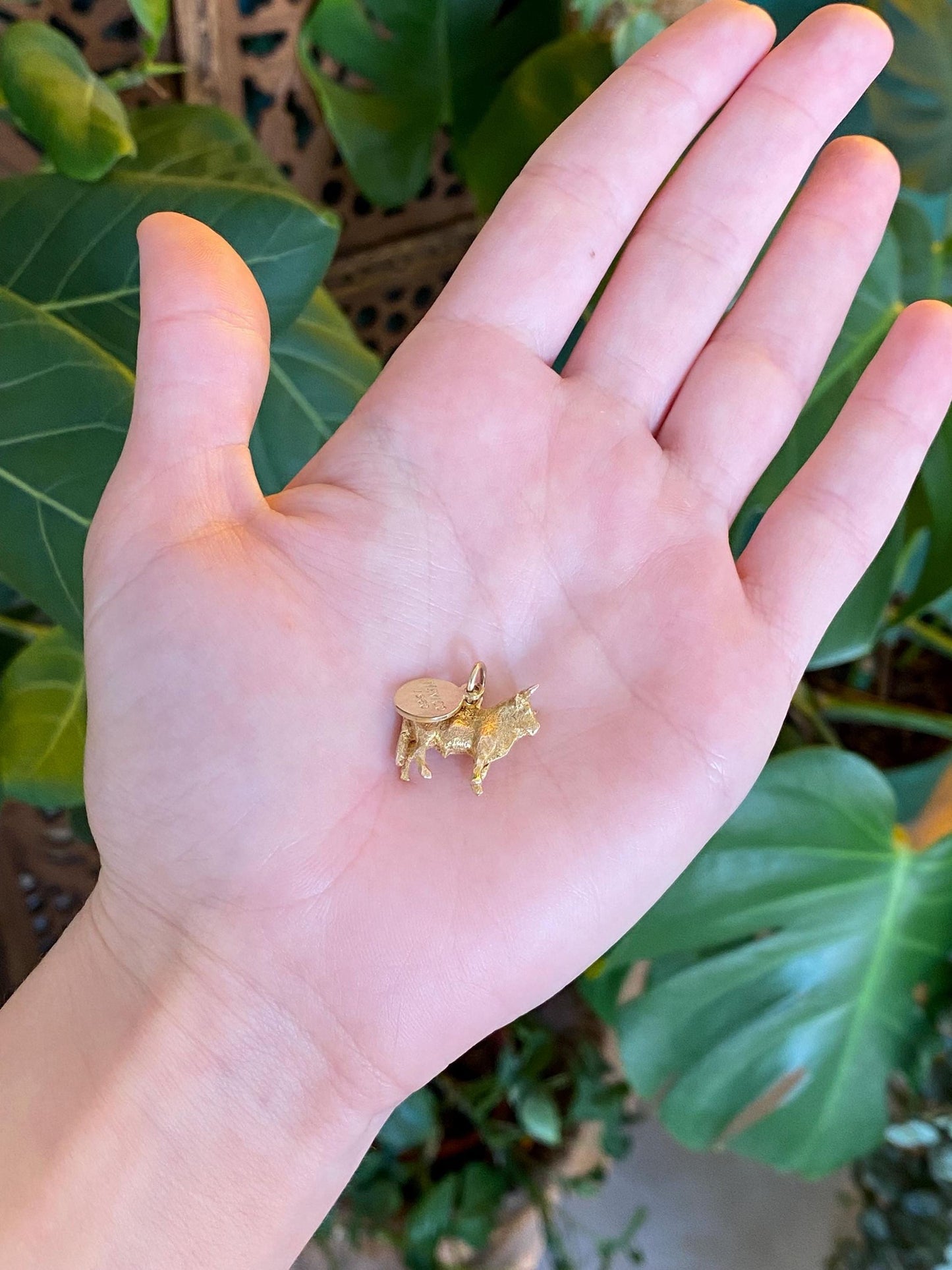 Vintage Solid 10k Yellow Gold Bull Mexico 1960 Charm