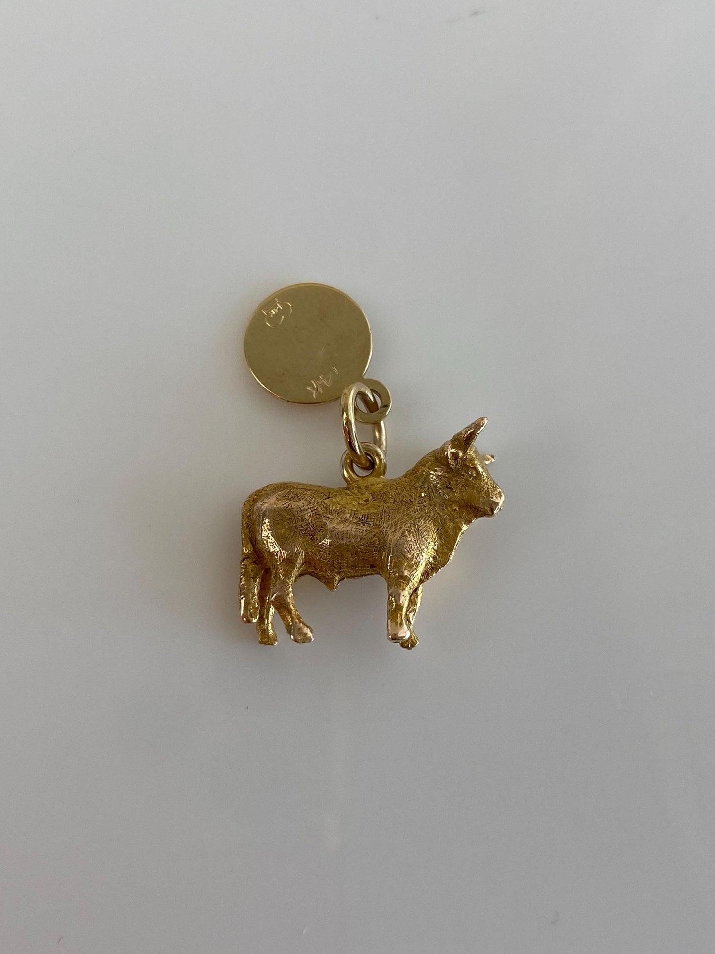 Vintage Solid 10k Yellow Gold Bull Mexico 1960 Charm