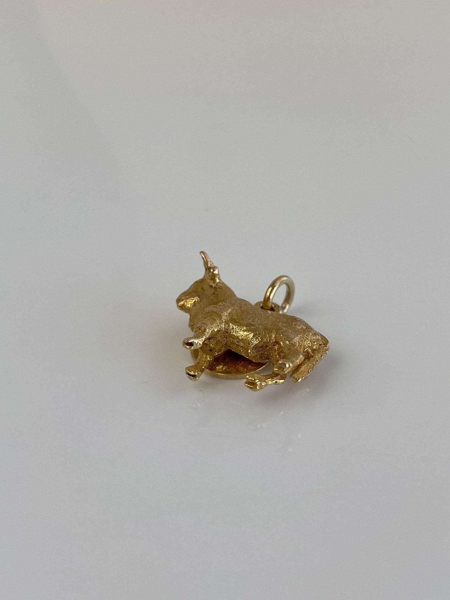 Vintage Solid 10k Yellow Gold Bull Mexico 1960 Charm