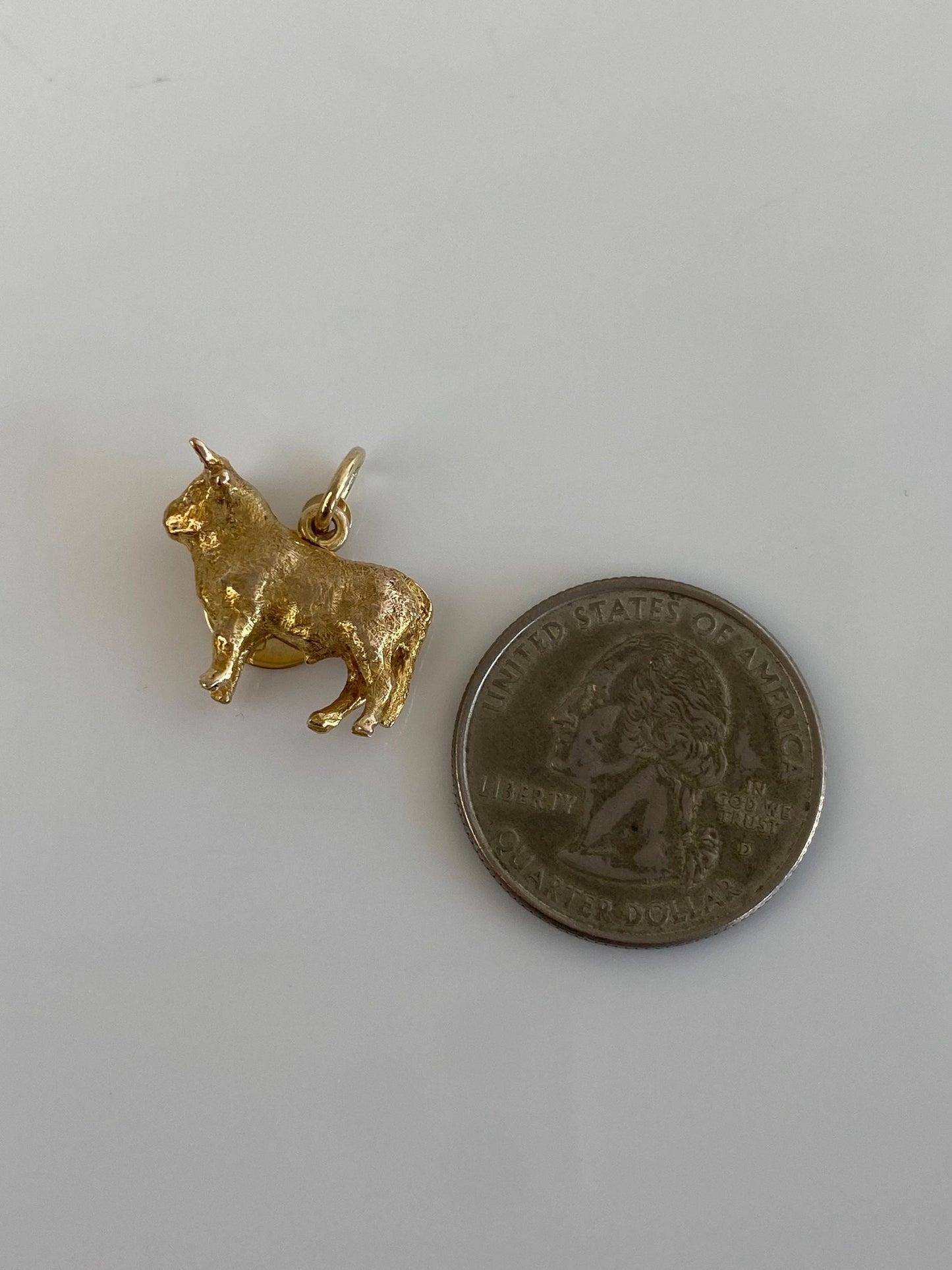 Vintage Solid 10k Yellow Gold Bull Mexico 1960 Charm