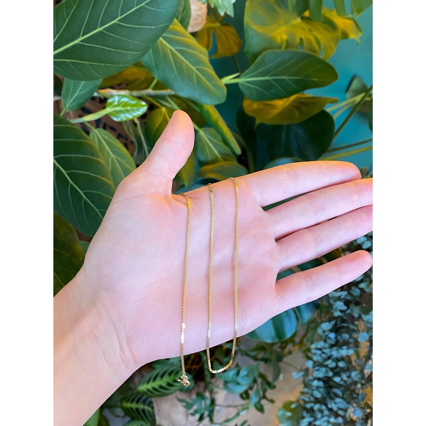 Vintage Solid 14k Yellow Gold Serpentine Chain Necklace - 19.5 inches