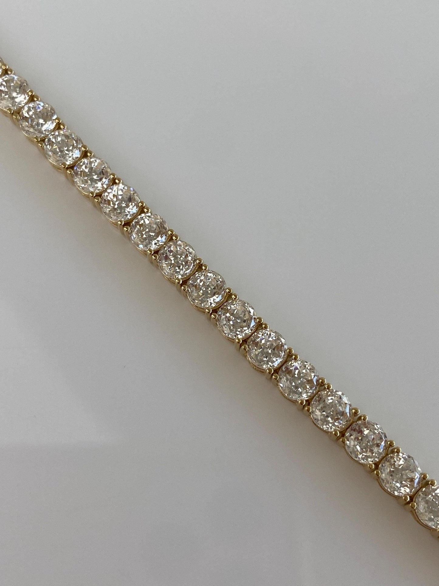 Vintage Solid 14k Yellow Gold Cubic Zirconia Tennis Bracelet - 6.75 Inches