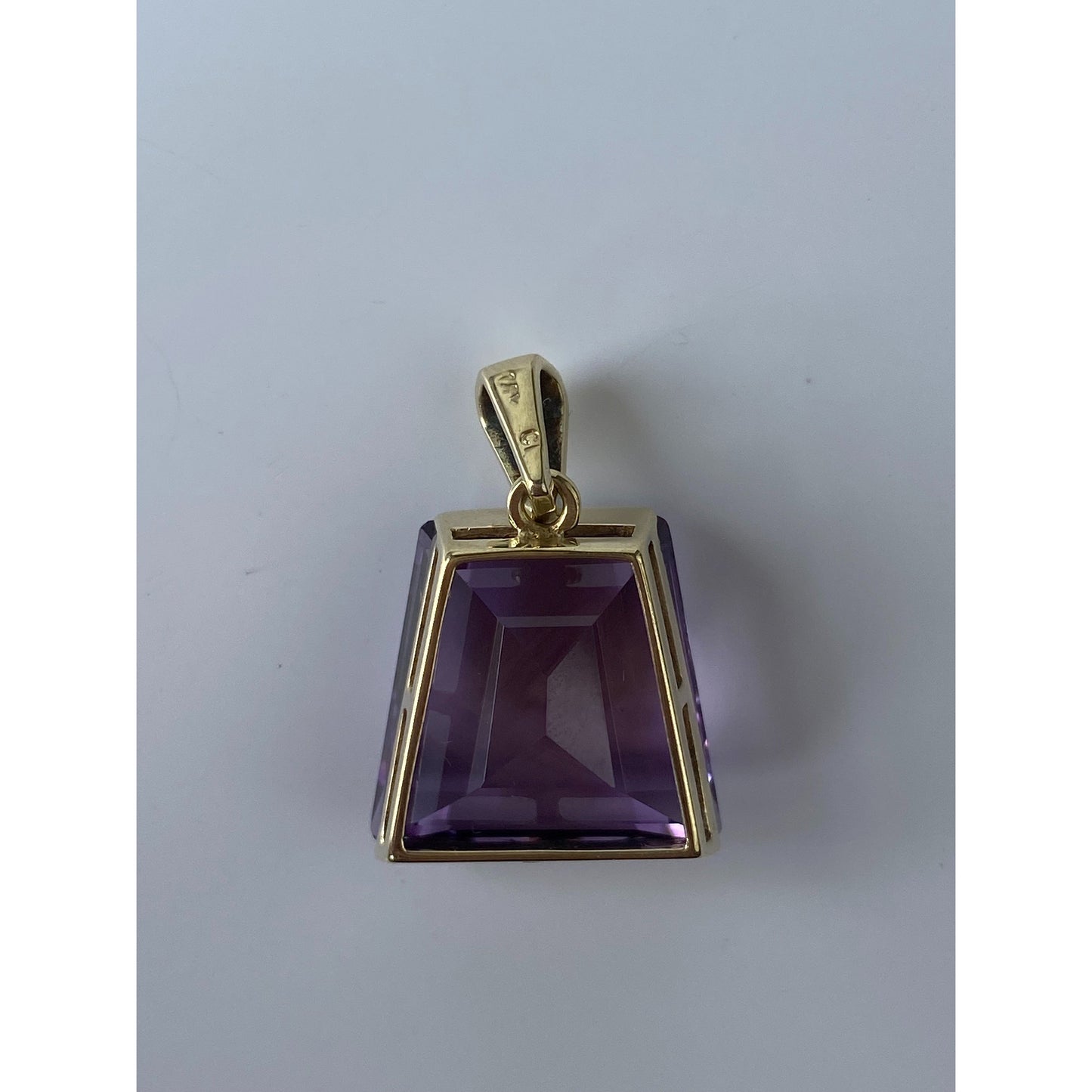 Vintage Solid 14k Yellow Gold Large Amethyst Charm