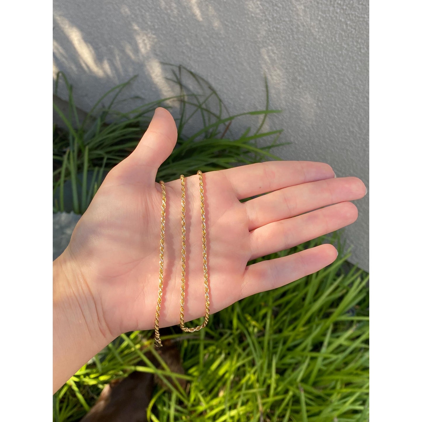 Vintage Solid 14k Yellow Gold Rope Chain Necklace - 20 inches