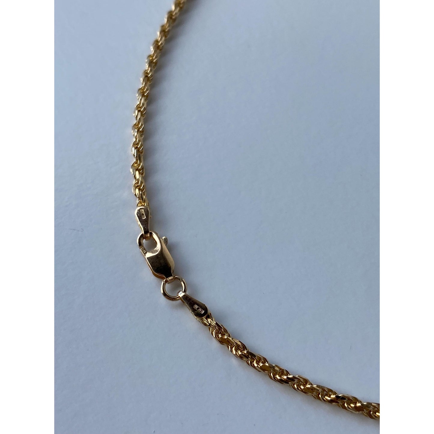 Vintage Solid 14k Yellow Gold Rope Chain Necklace - 20 inches