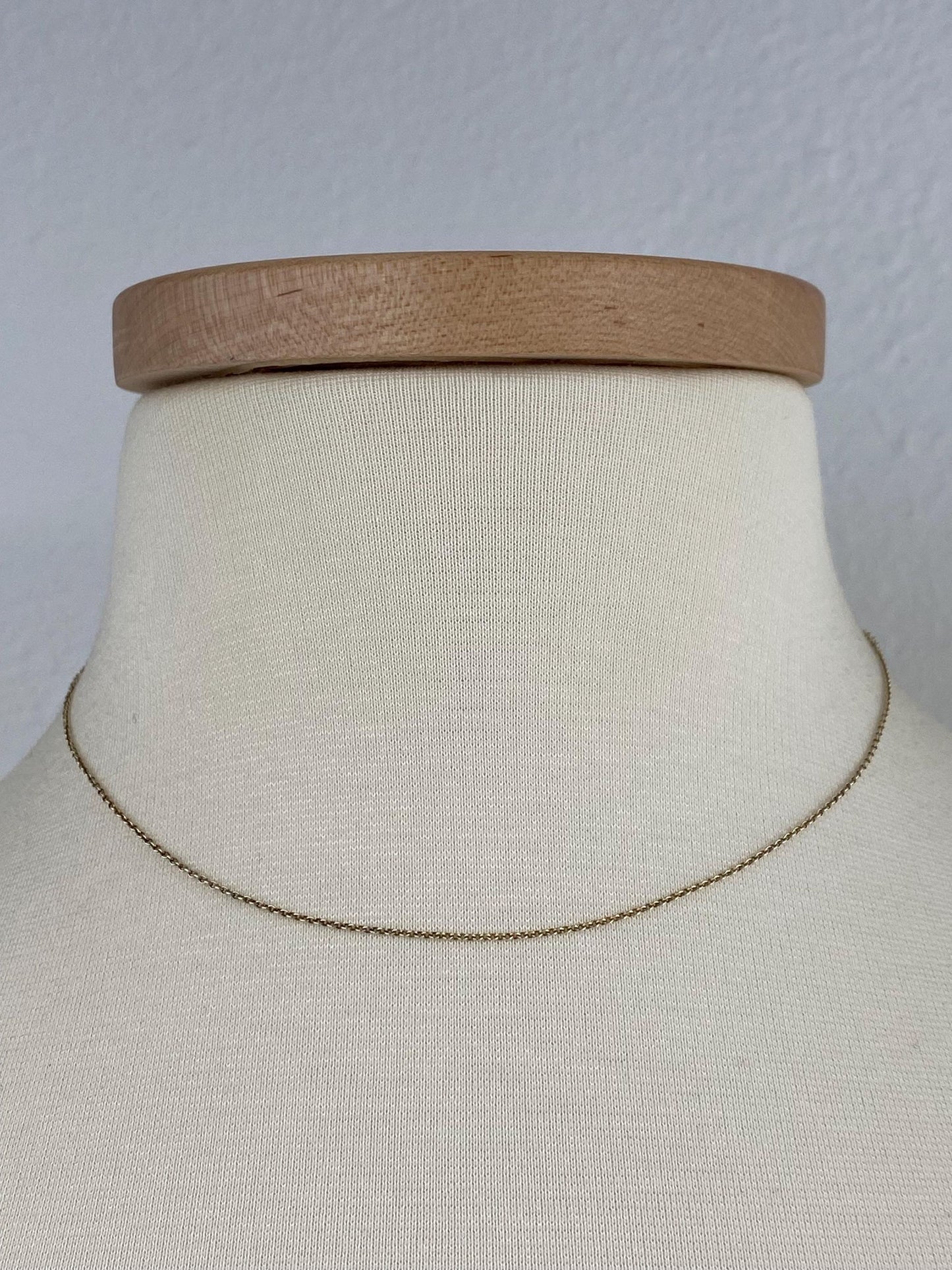 Vintage Solid 14k Yellow Gold Tight Rolo Chain Necklace - 16 inches