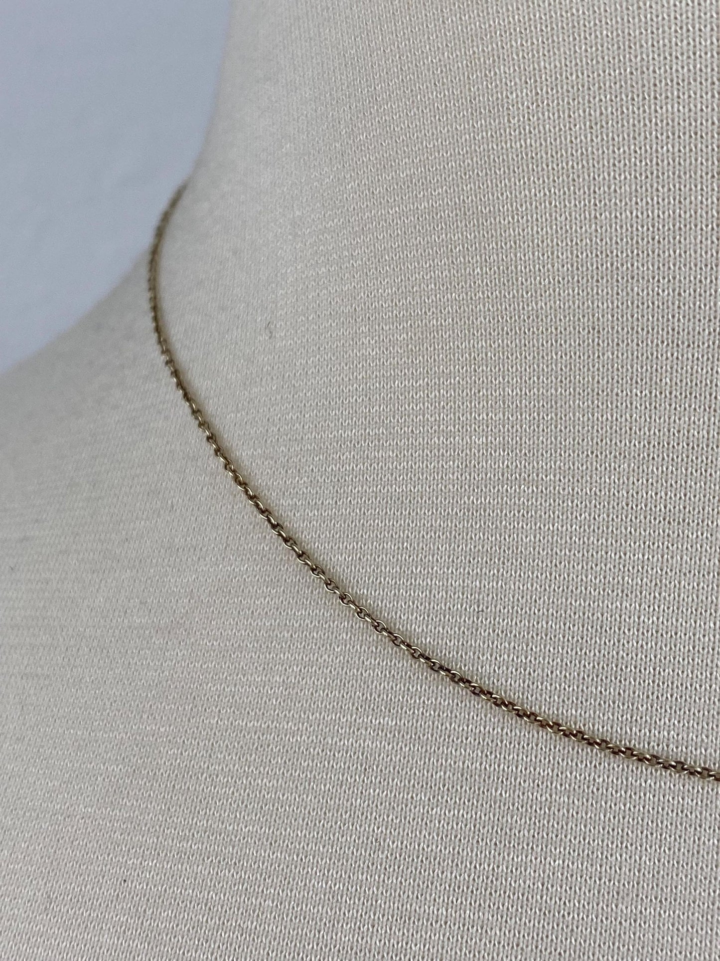 Vintage Solid 14k Yellow Gold Tight Rolo Chain Necklace - 16 inches