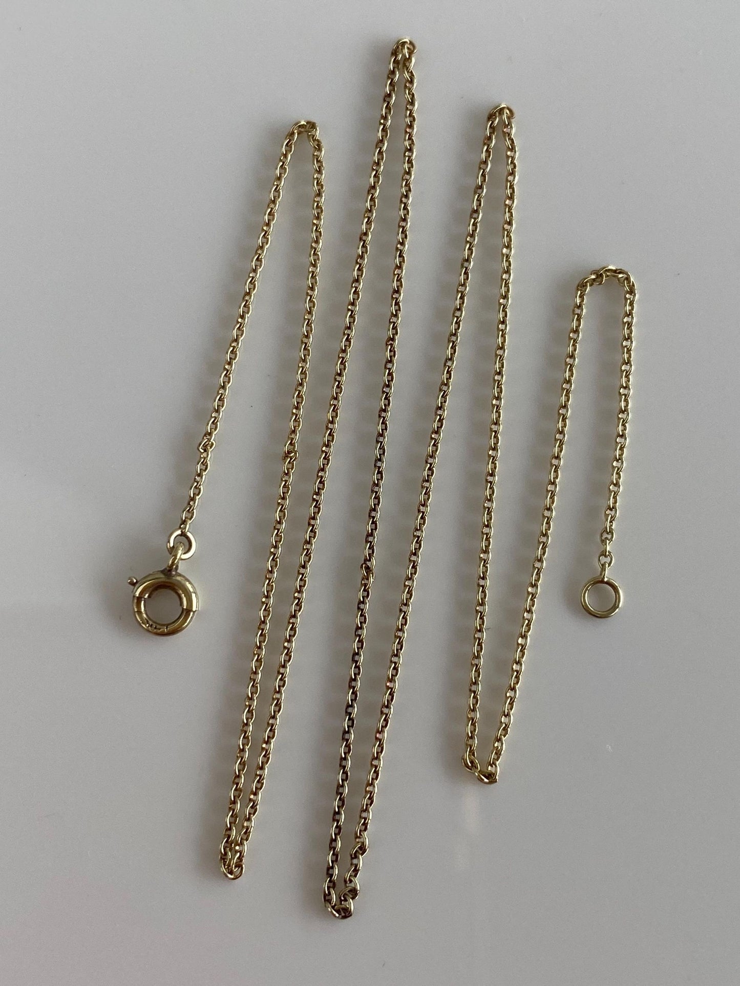 Vintage Solid 14k Yellow Gold Tight Rolo Chain Necklace - 16 inches